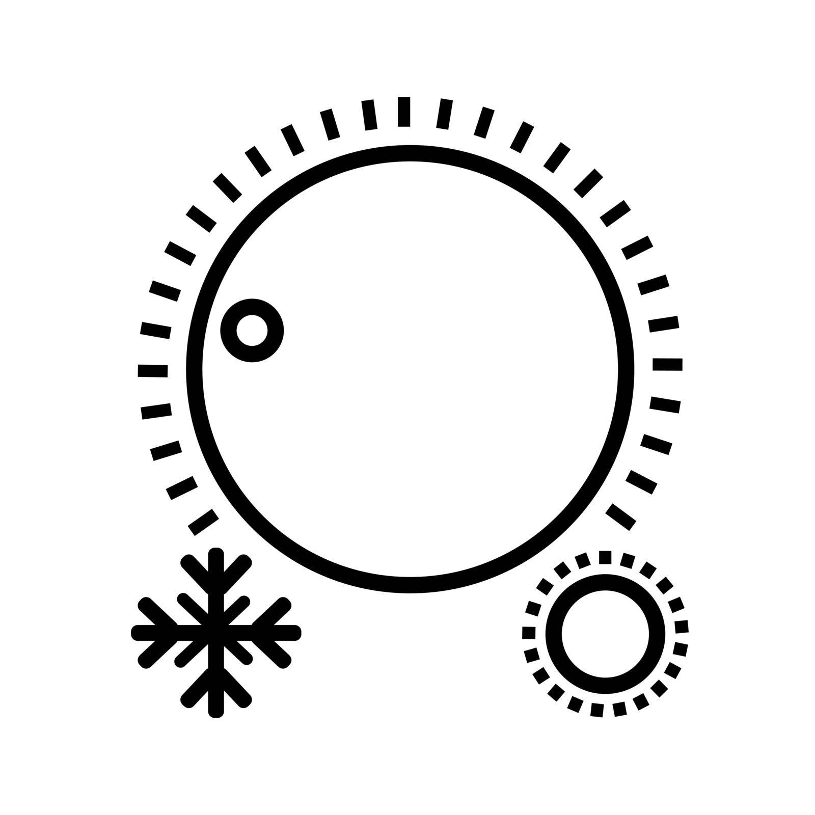 Temperature control equipment. Abstract vector icon on the white, Illustration isolated for graphic and web design. Simple flat symbol.