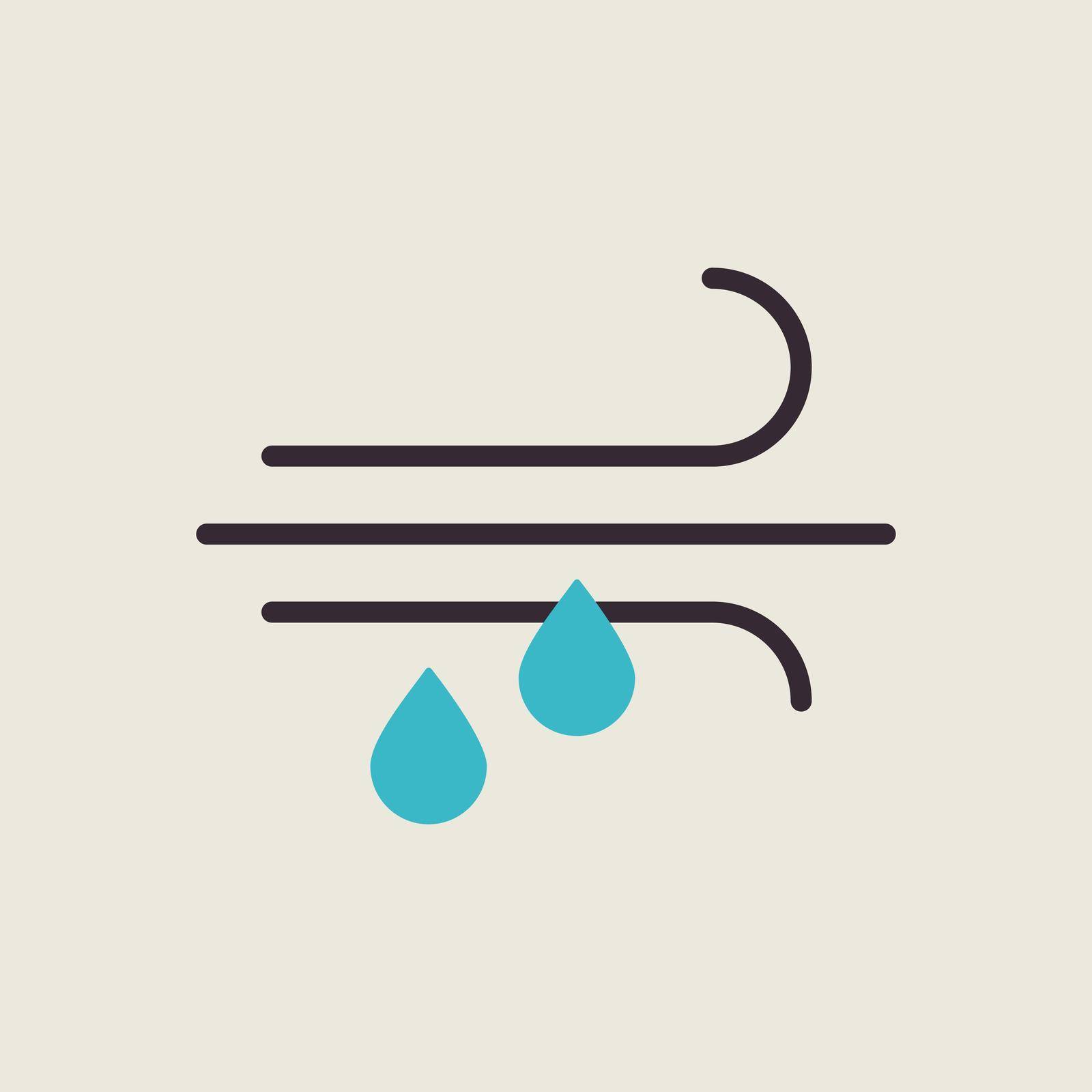 Wind rain vector flat icon. Weather sign by nosik