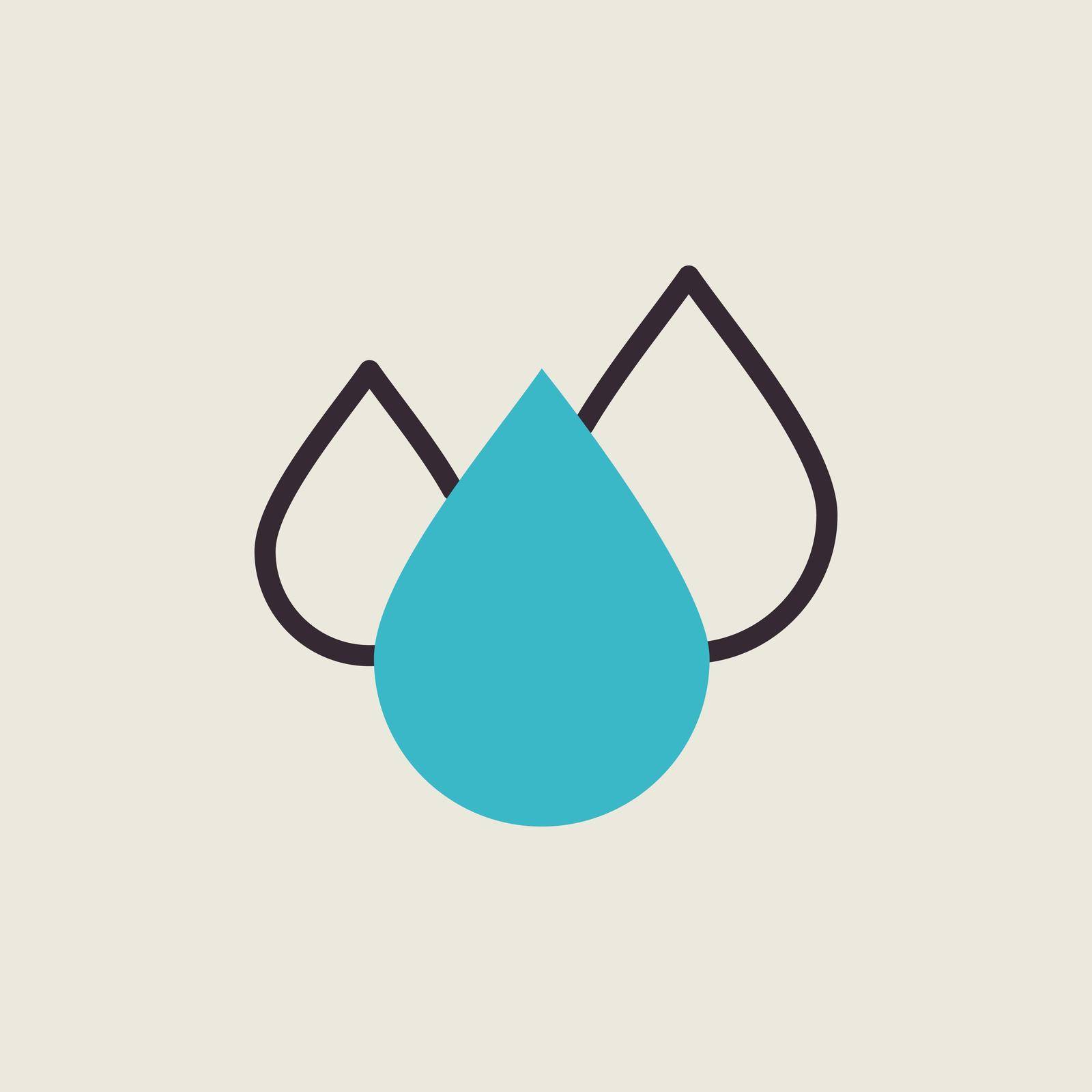 Drop water vector flat icon. Weather sign by nosik