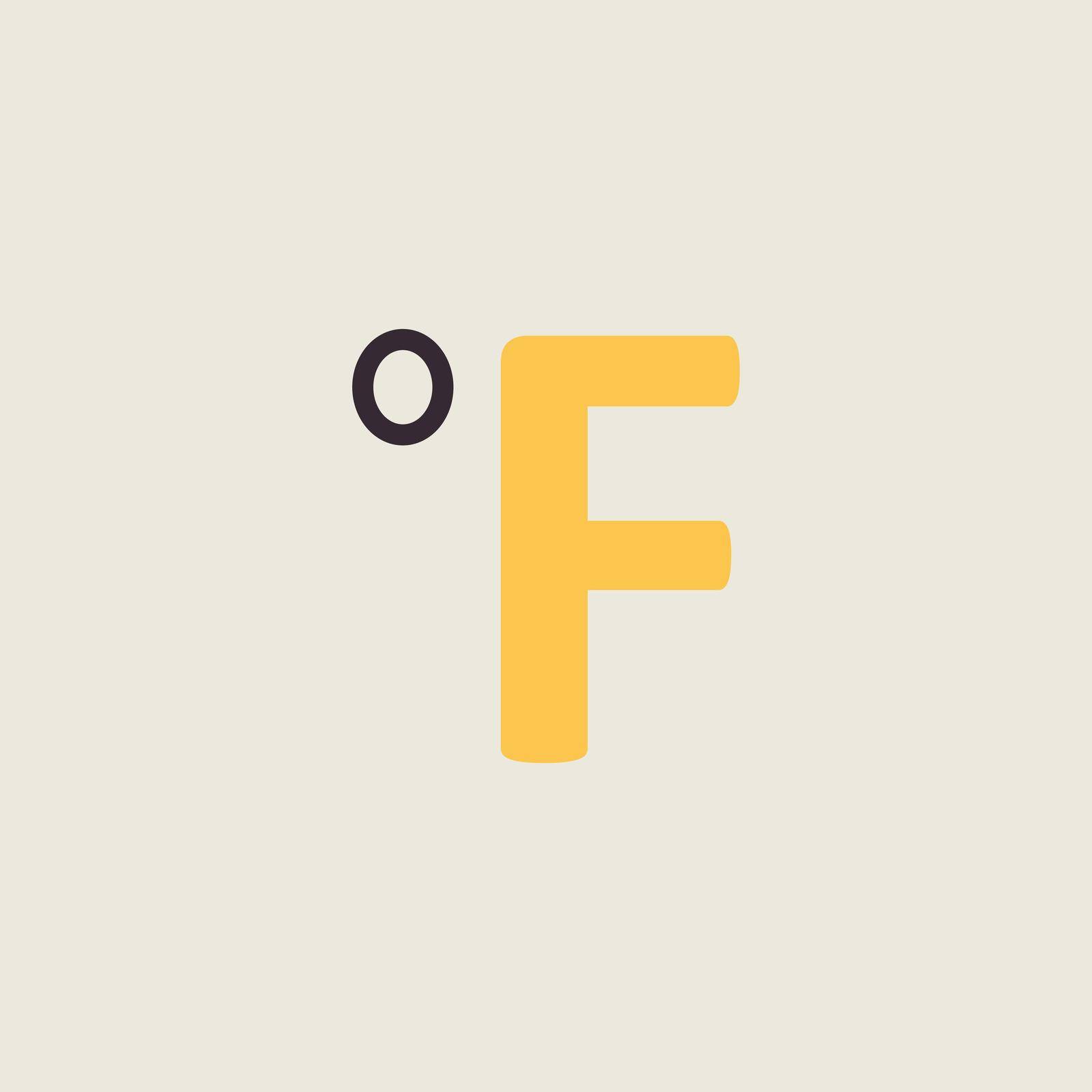 Fahrenheit degrees vector flat icon. Weather sign by nosik