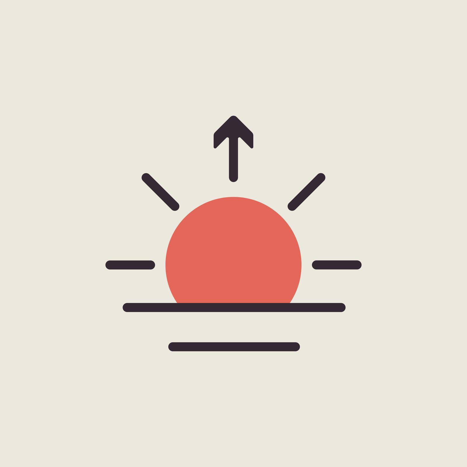 Sunrise vector isolated flat icon. Weather sign by nosik
