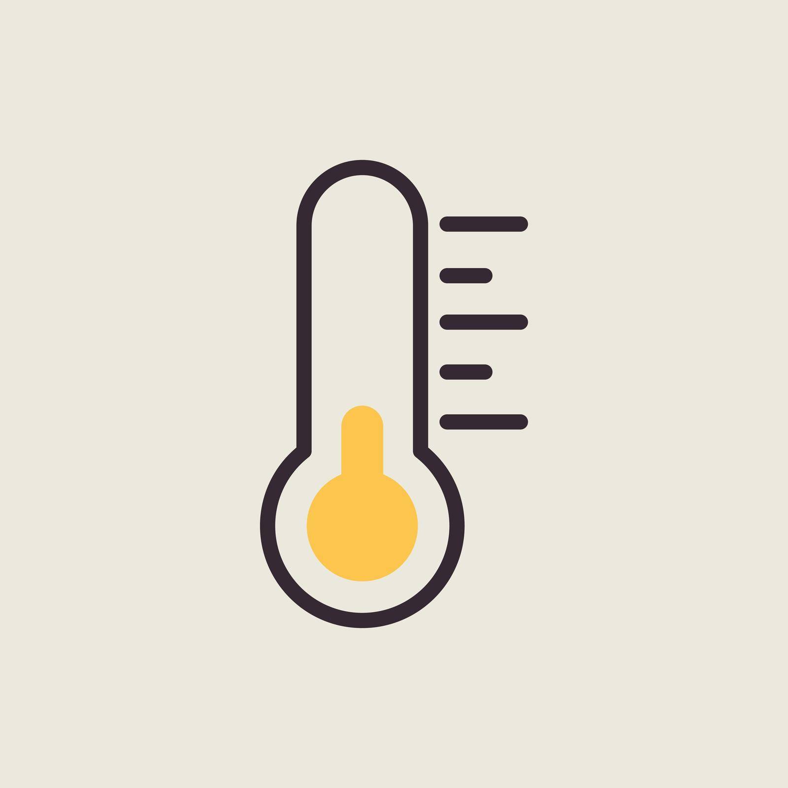 Thermometer vector isolated flat icon. Weather sign by nosik