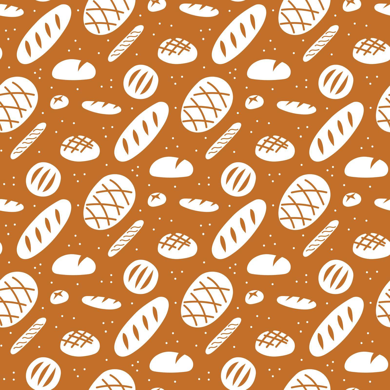 Bread pattern. Simple single color design for packaging, wrapping paper, bags, menu, branding for bakery or coffee shop.