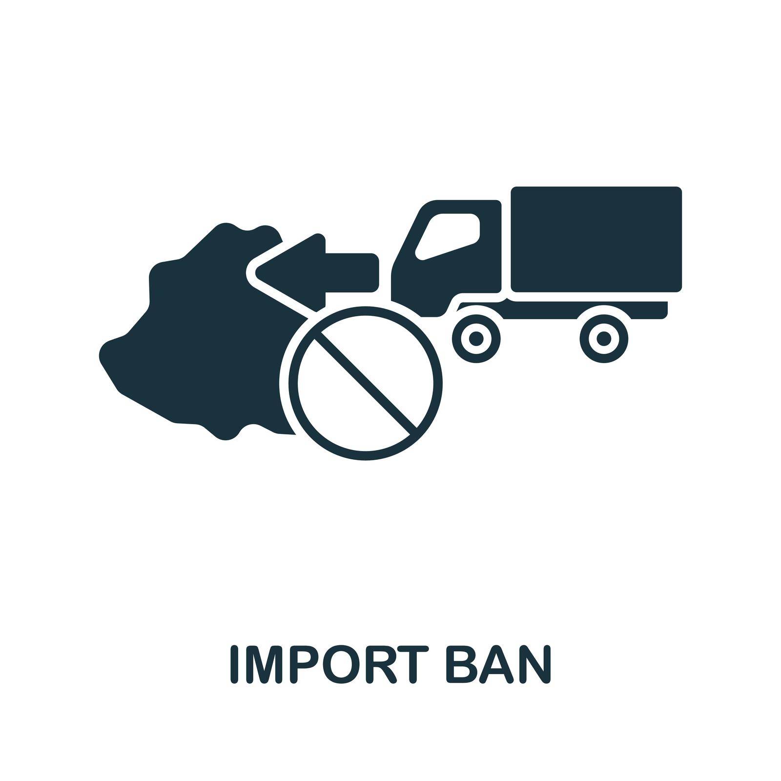 Import Ban icon. Monochrome simple line Economic Crisis icon for templates, web design and infographics by simakovavector