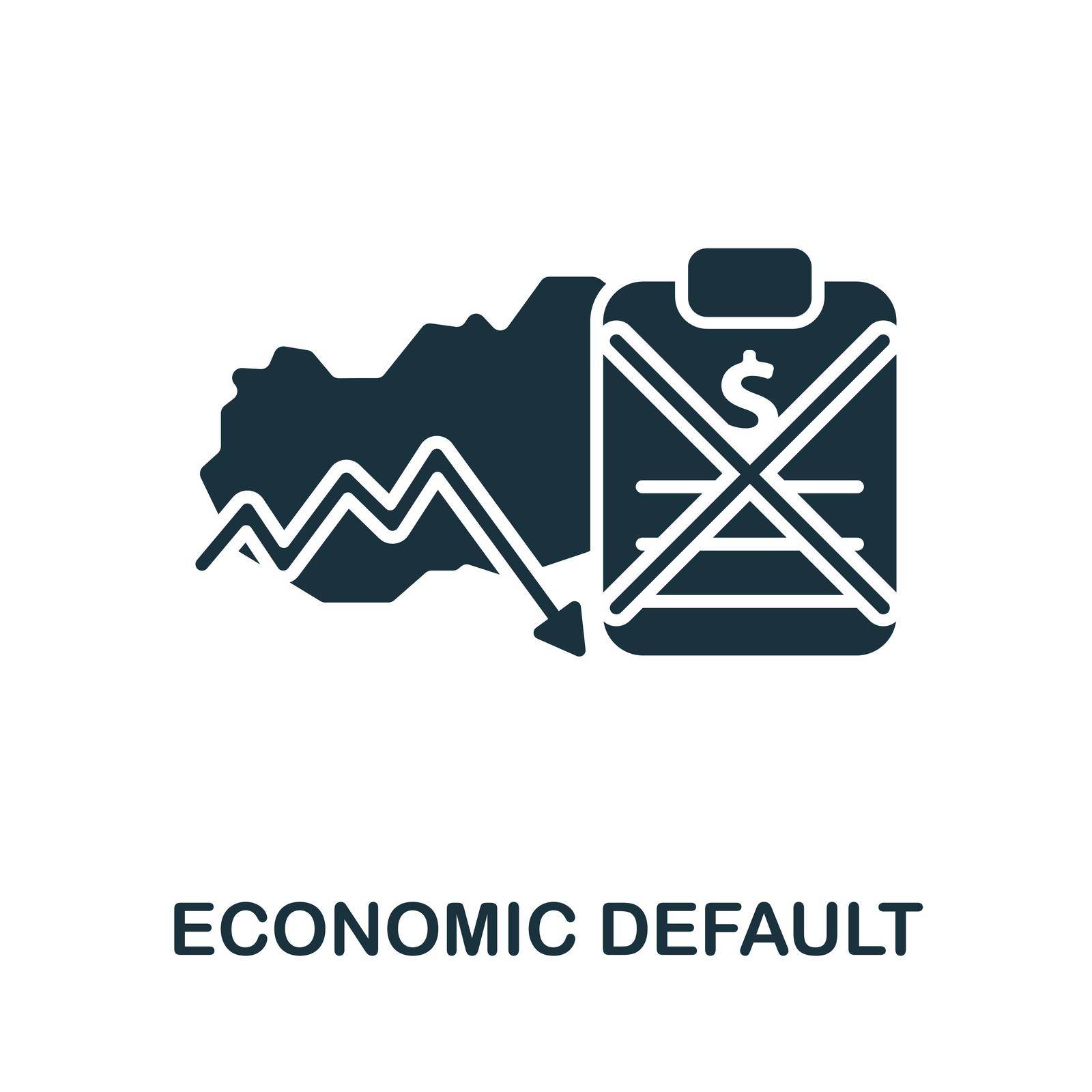 Economic Default icon line. Simple element economic crisis symbol for templates, web design and infographics.