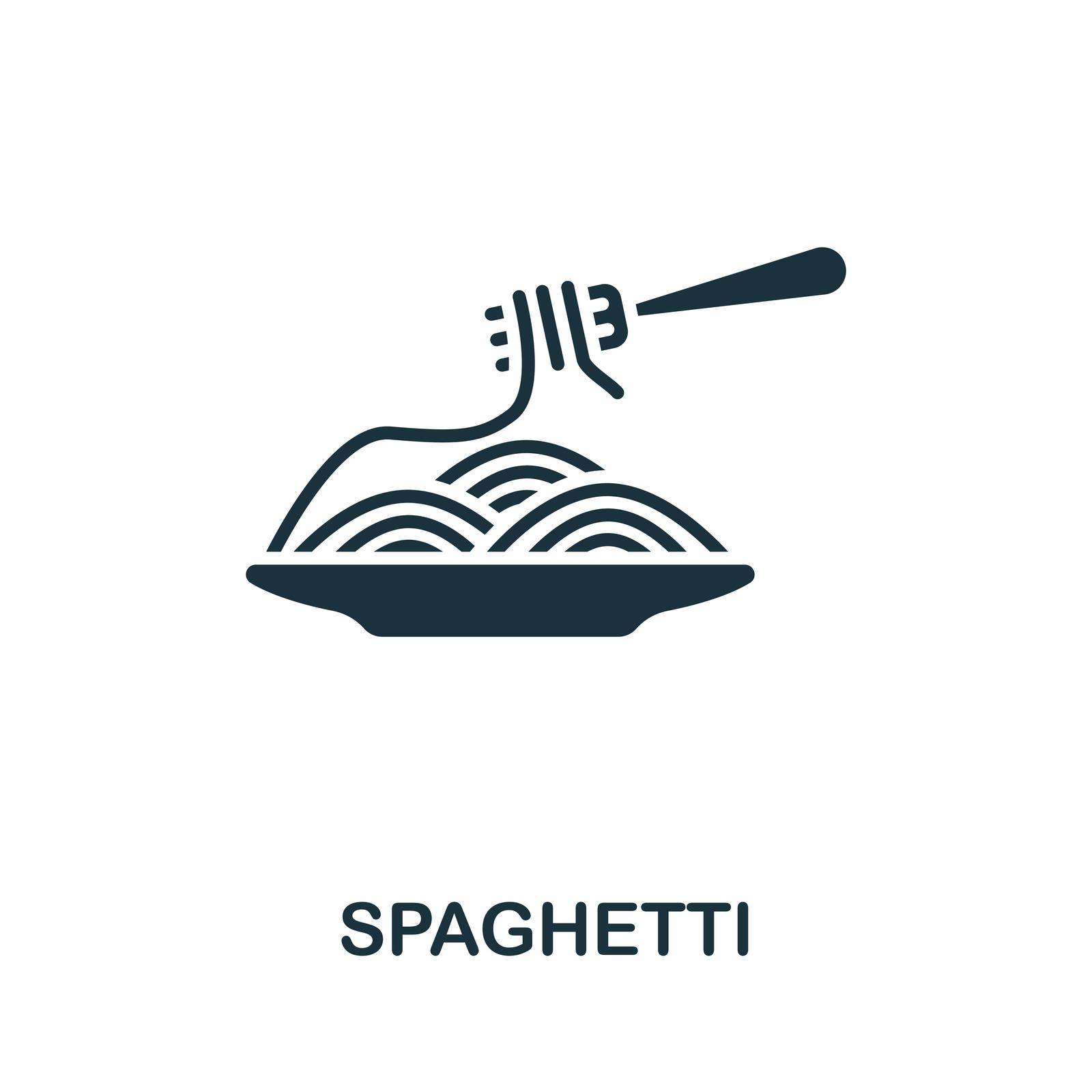 Spaghetti icon line. Simple element fastfood symbol for templates, web design and infographics.