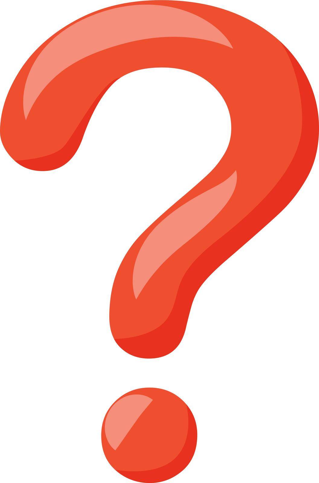 Red question mark semi flat color vector object by ntl