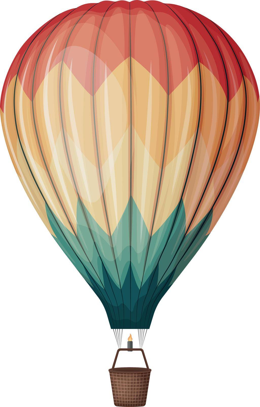 Air balloon. An image of a balloon for flying and traveling. Hot air balloon. Multicolored balloon. Vector illustration isolated on a white background.