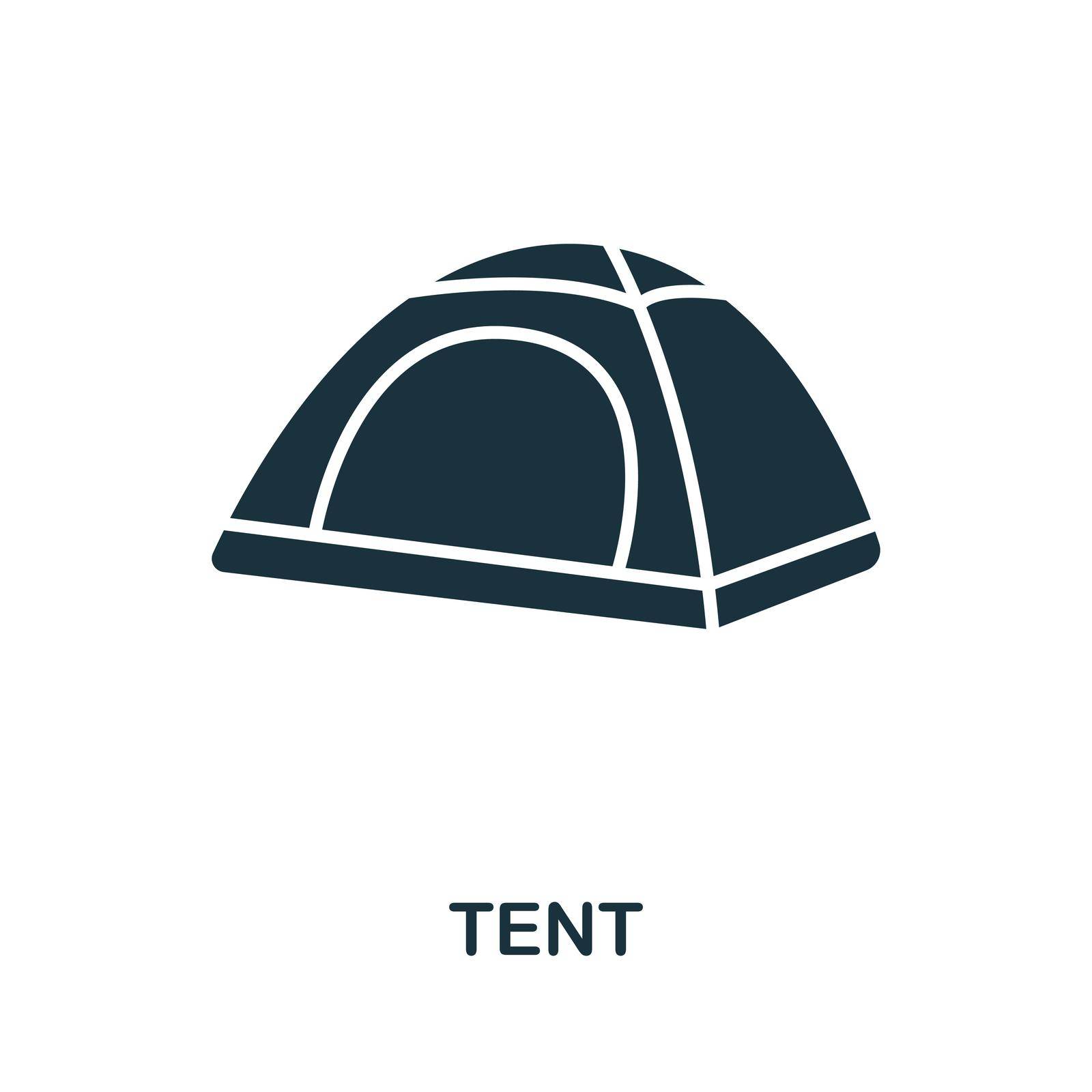 Tent icon line. Simple element outdoor recreation symbol for templates, web design and infographics.