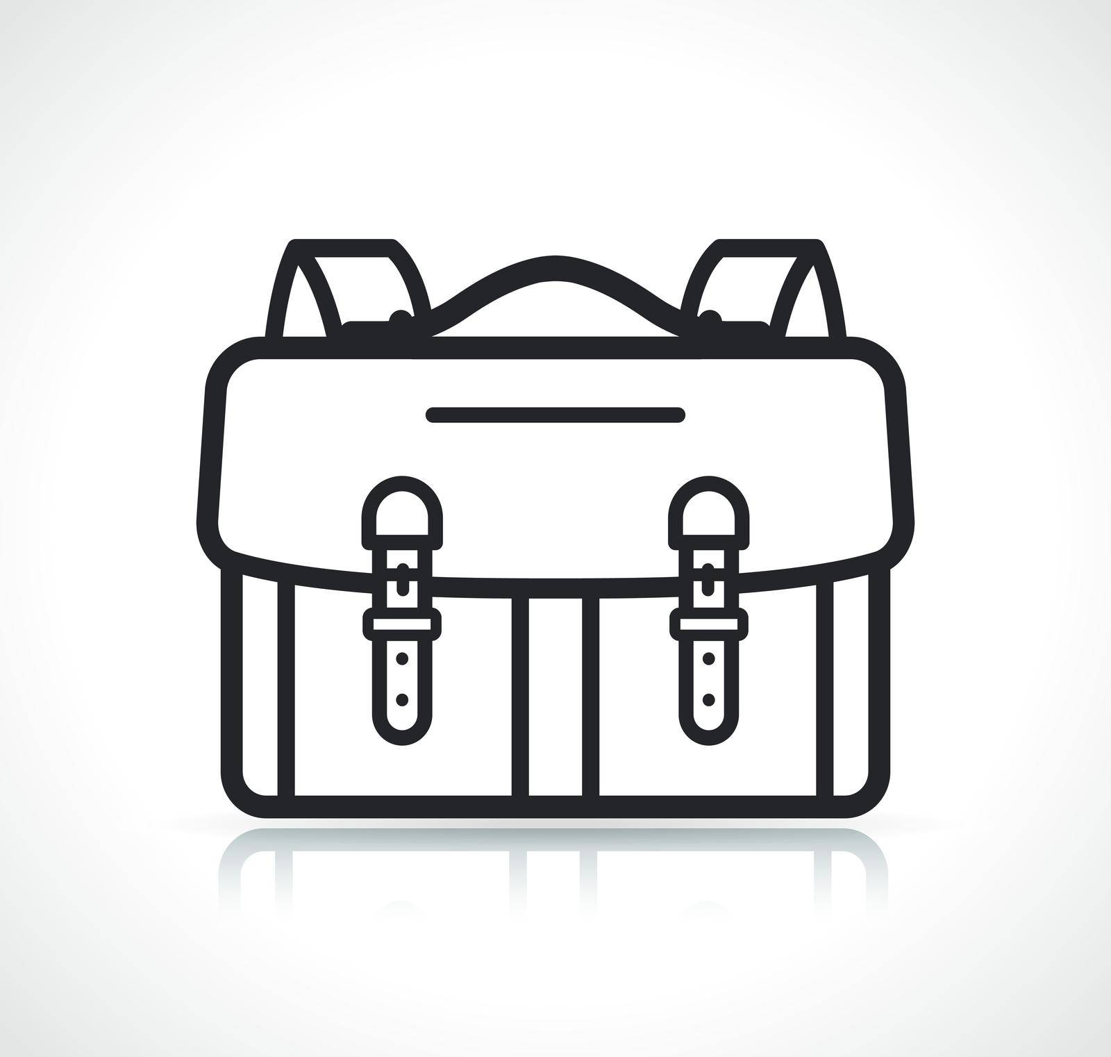 rectangular backpack thin line icon isolated design