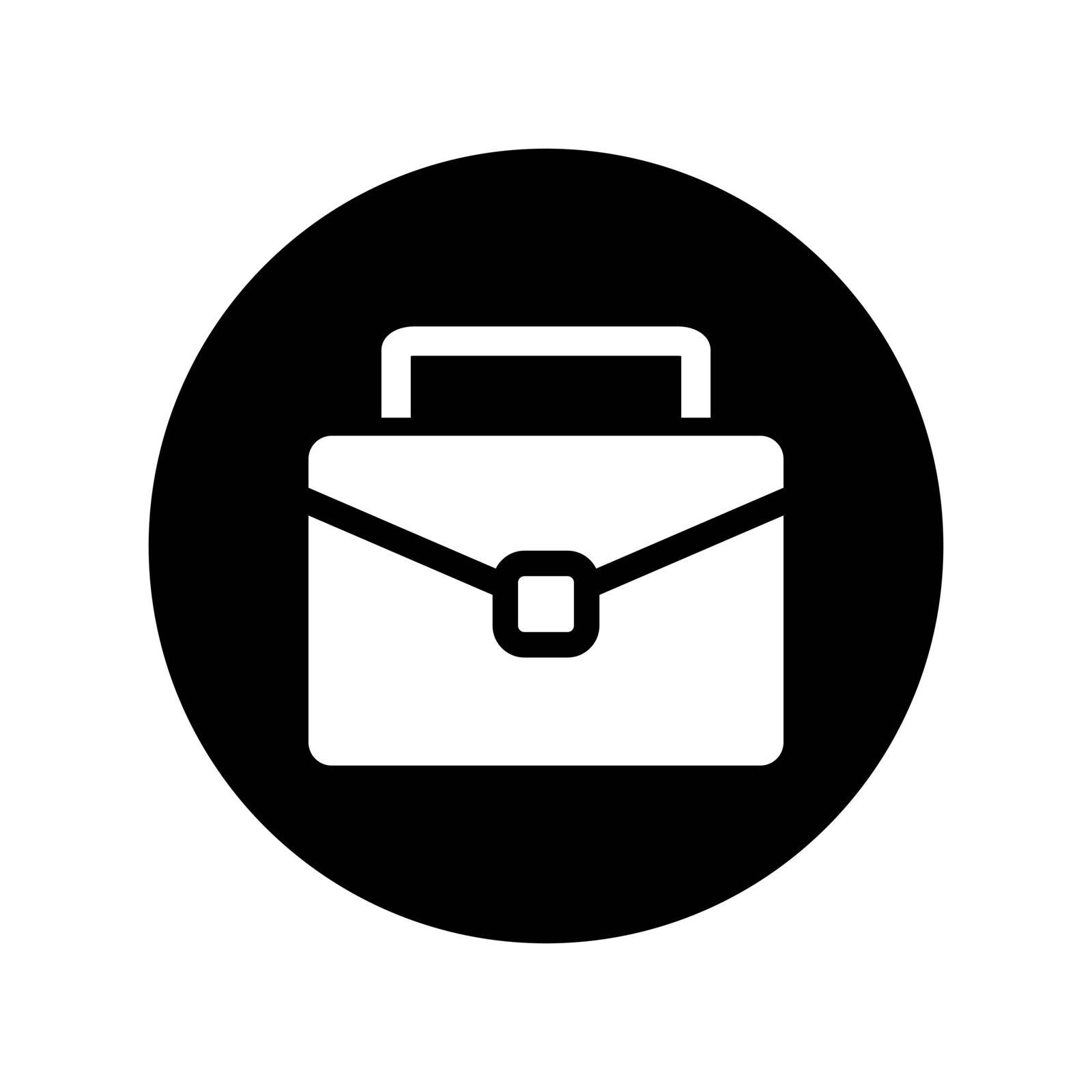Round business bag icon. Editable vector.