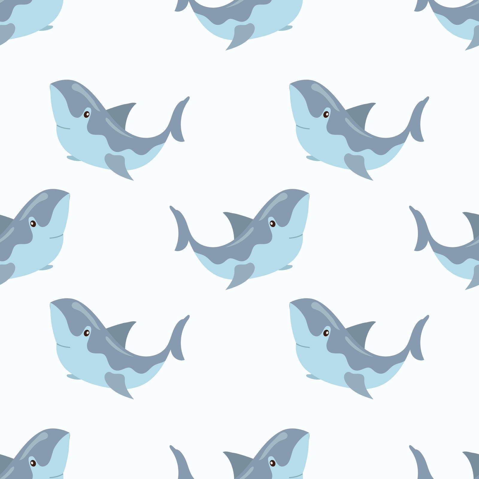 Seamless adorable shark cartoon pattern by valueinvestor