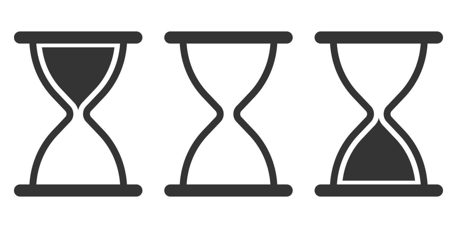 Set of sandglass icons isolated. Hourglass icon in flat style. Time or Clock concept. Vector illustration.