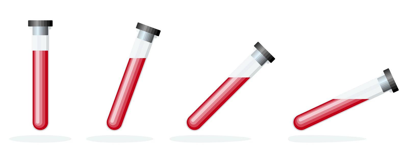 Blood test icon. Blood samples in a glass test tubes. Vector icons isolated. Blood analysis.