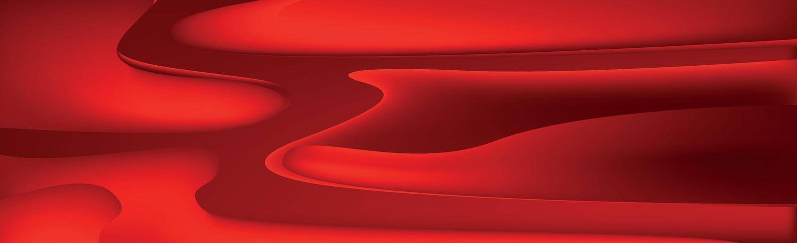 Volumetric lines on a red background - panoramic Vector background by BEMPhoto