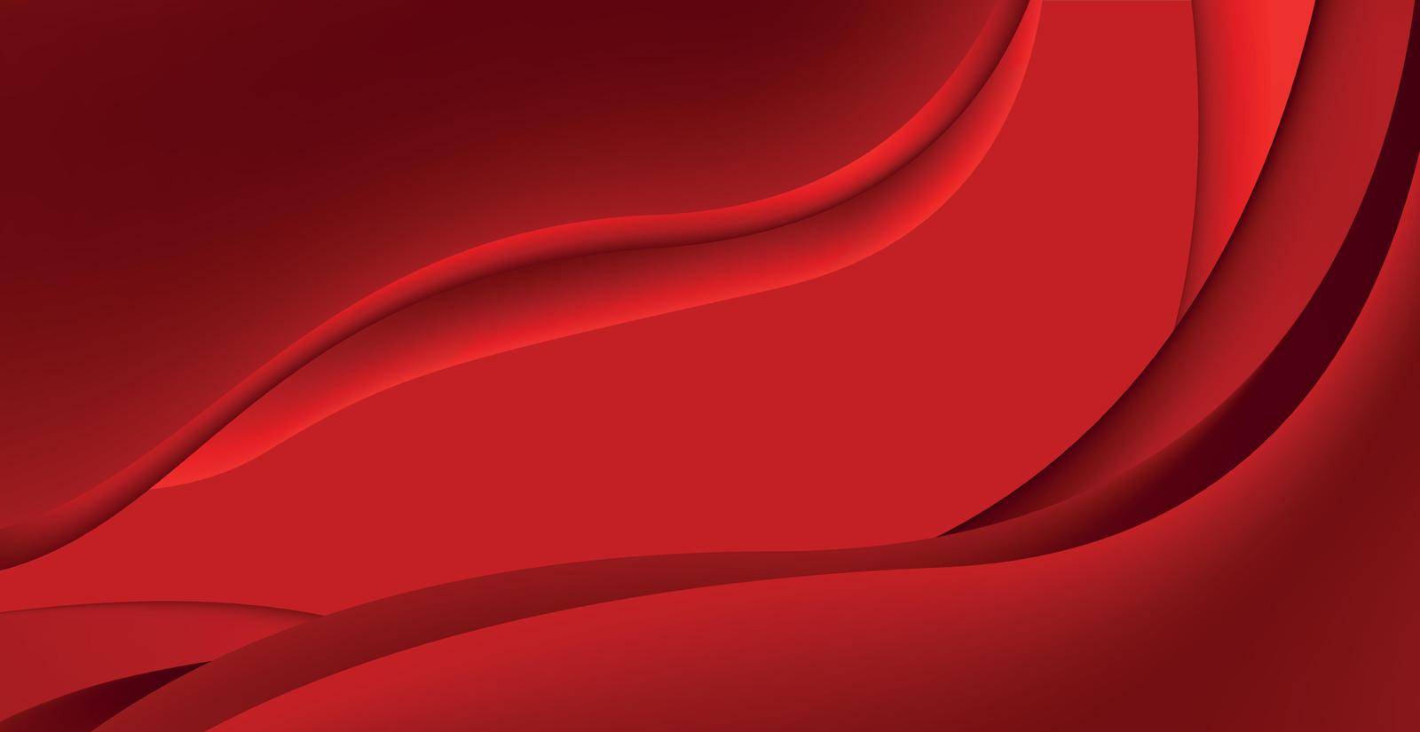 Volumetric lines on a red background - panoramic Vector background by BEMPhoto