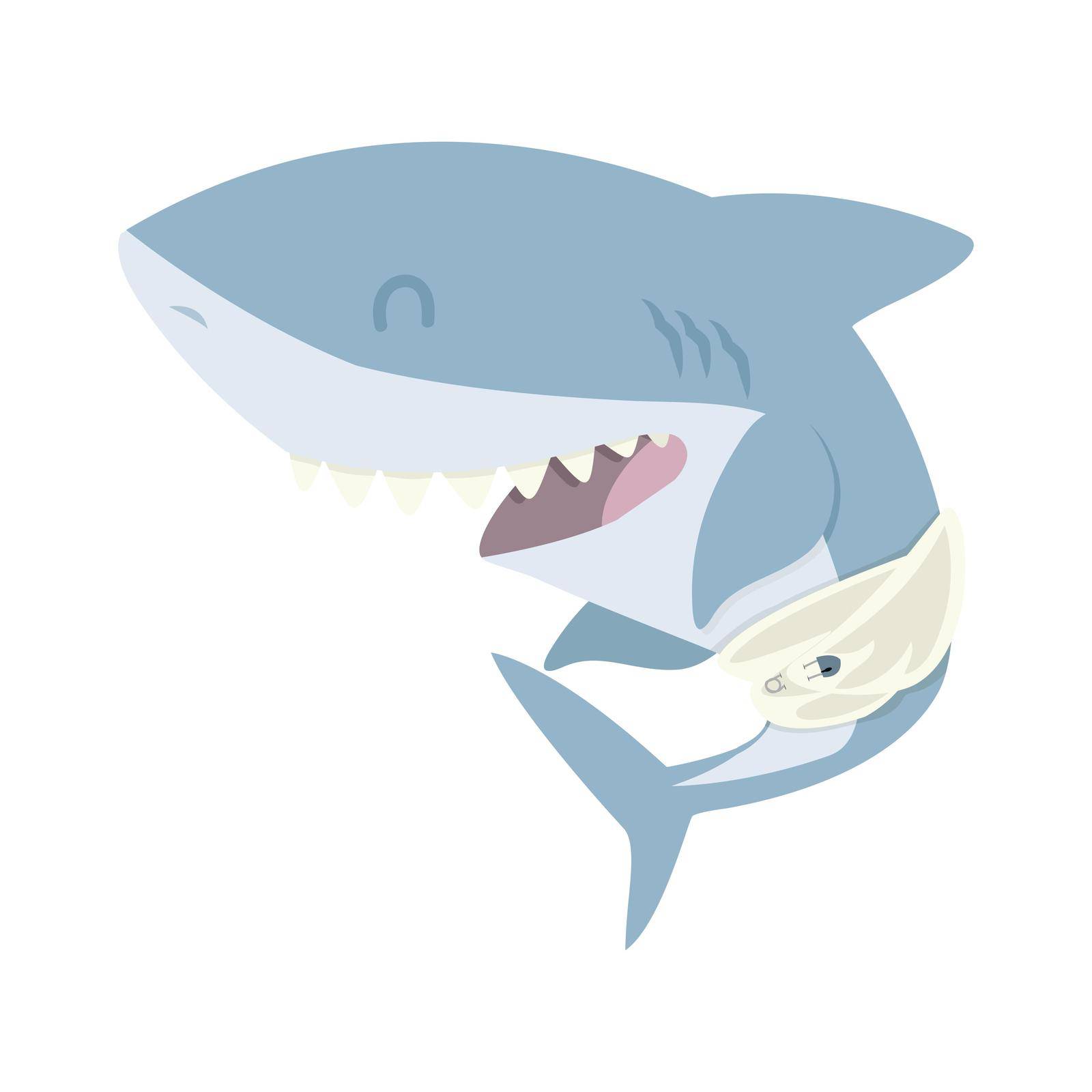 Cute Baby Shark Flat cartoon  by focus_bell