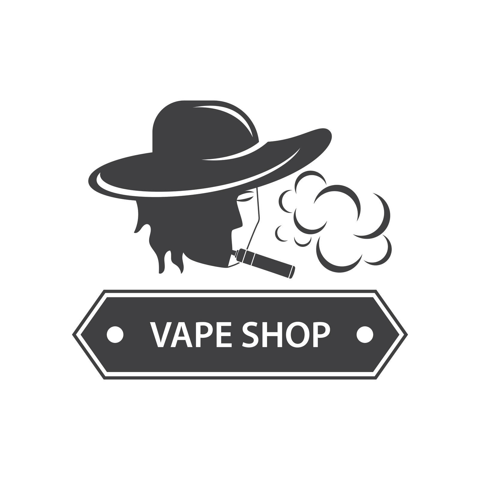 Vapor or vape logo illustration flat design template