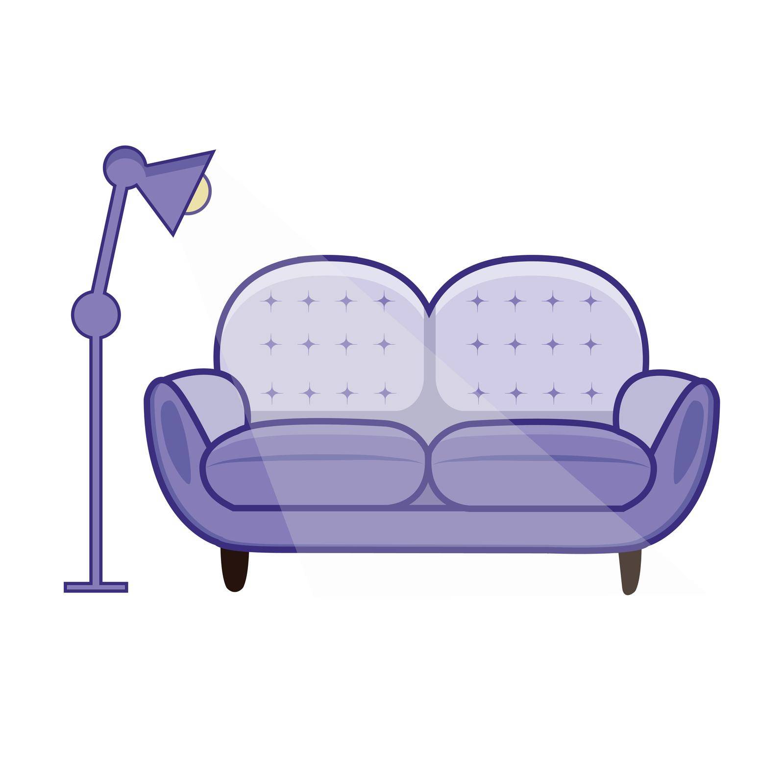Comfortable modern sofa  furniture for living room vector