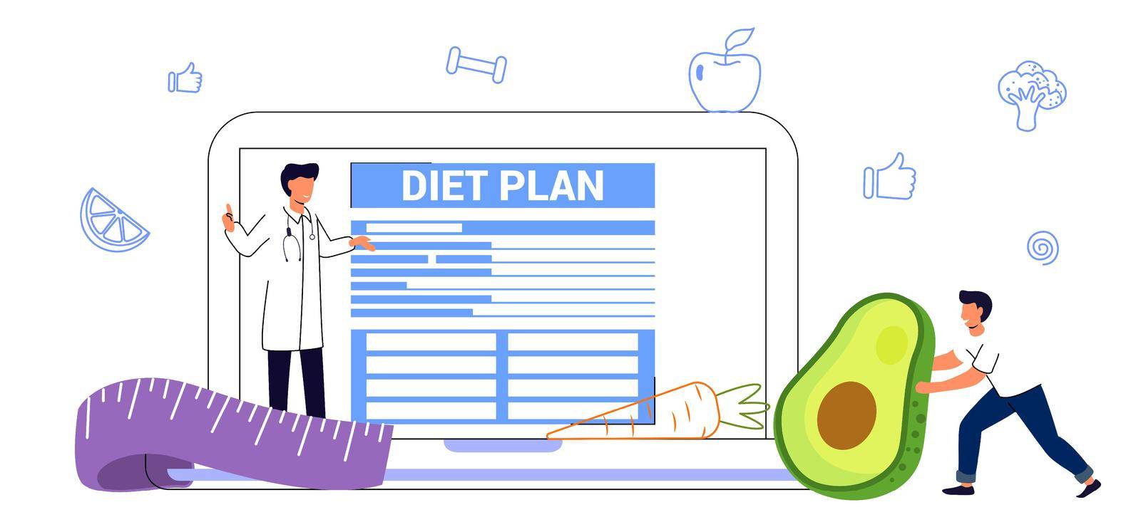 Nutritionist concept Diet plan Weight loss program Online medical consultation by JulsIst
