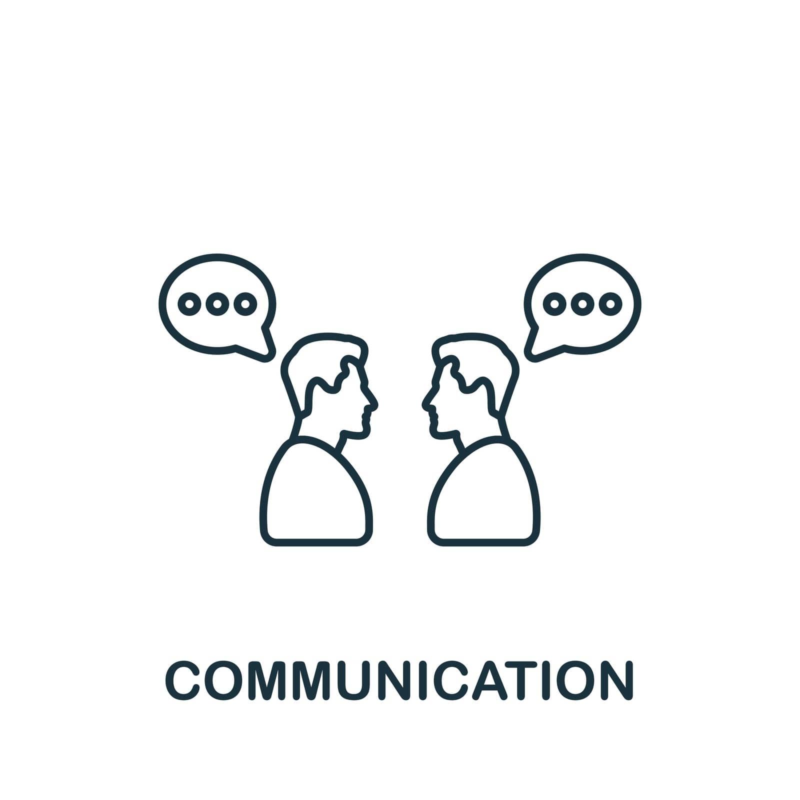 Communication icon. Simple line element business motivation symbol for templates, web design and infographics.