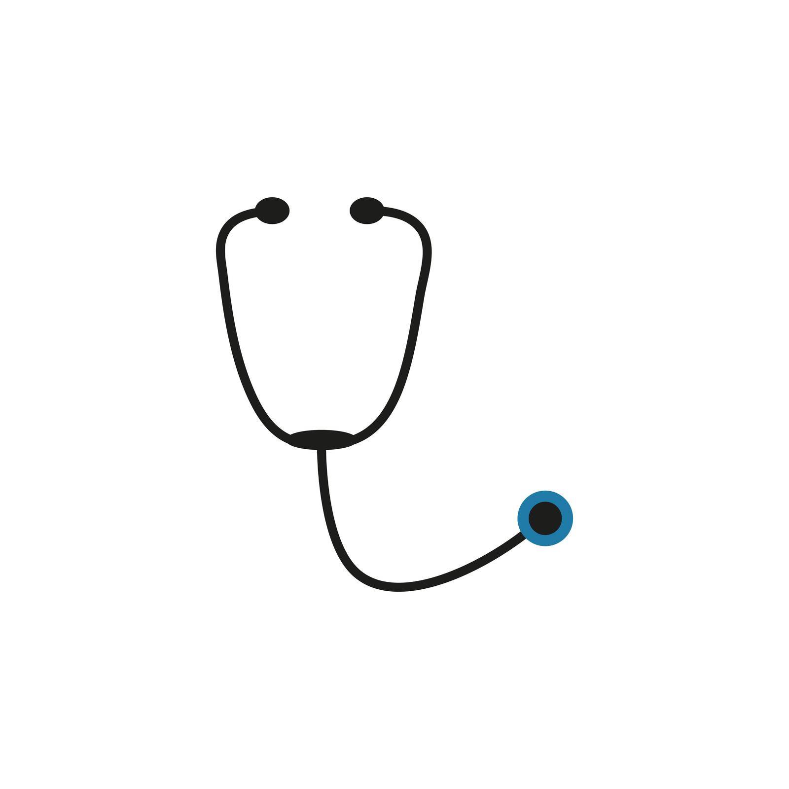 Stethoscope line icon vector illustration. Medical device for listening to heartbeat. Research into human heart disease. Cardiology logo simple flat web element