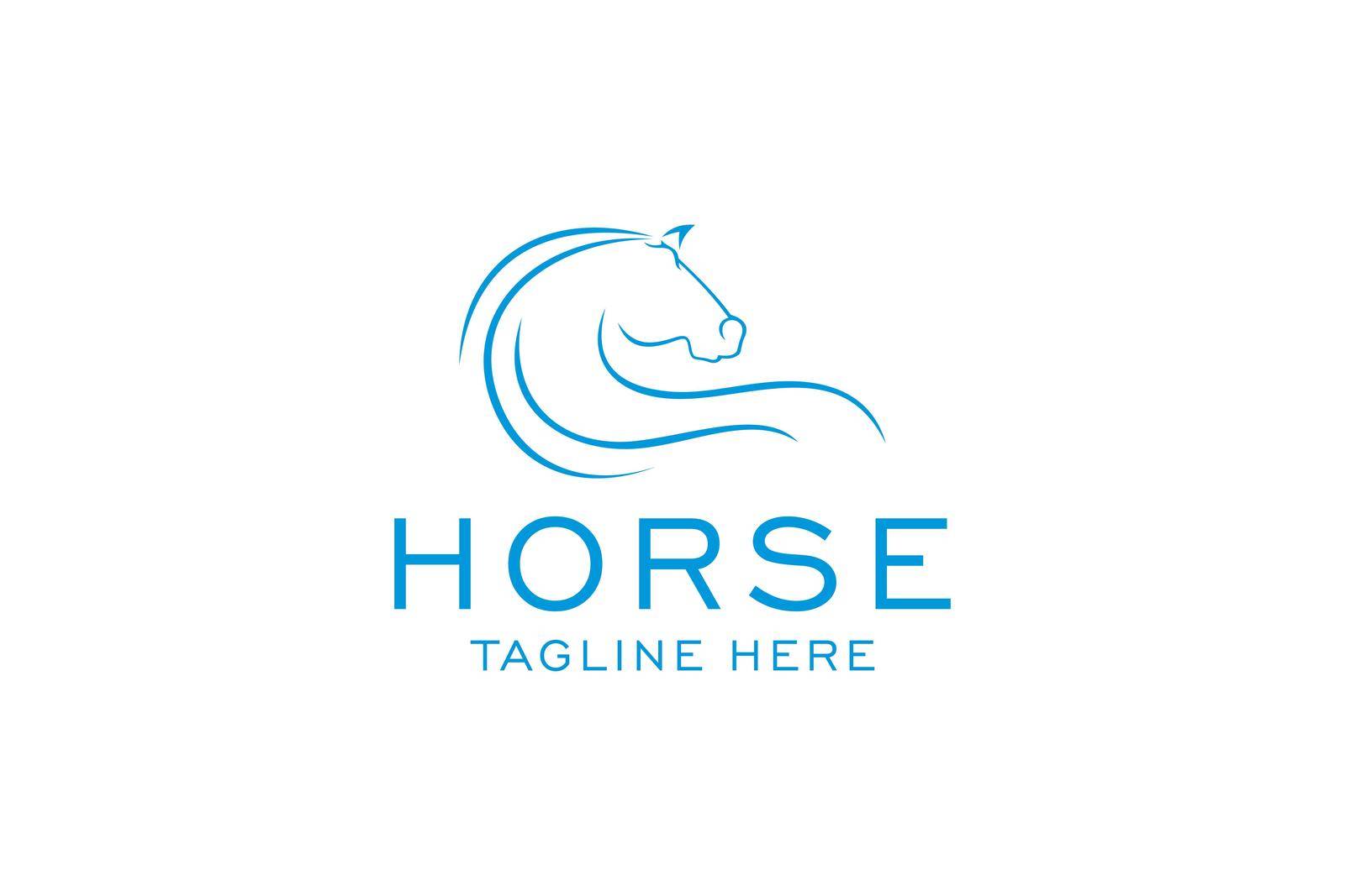 Horse Elegant Logo Symbol Vector, Simplicity Line Art Concept. by liaanniesatul