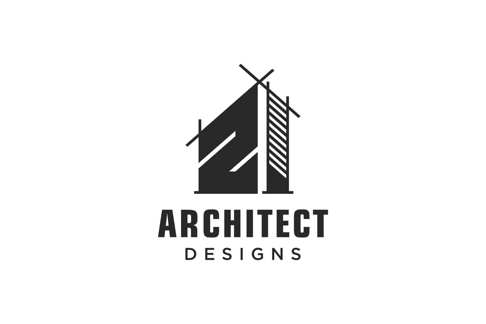Letter Z Simple modern building architecture logo design with line art skyscraper