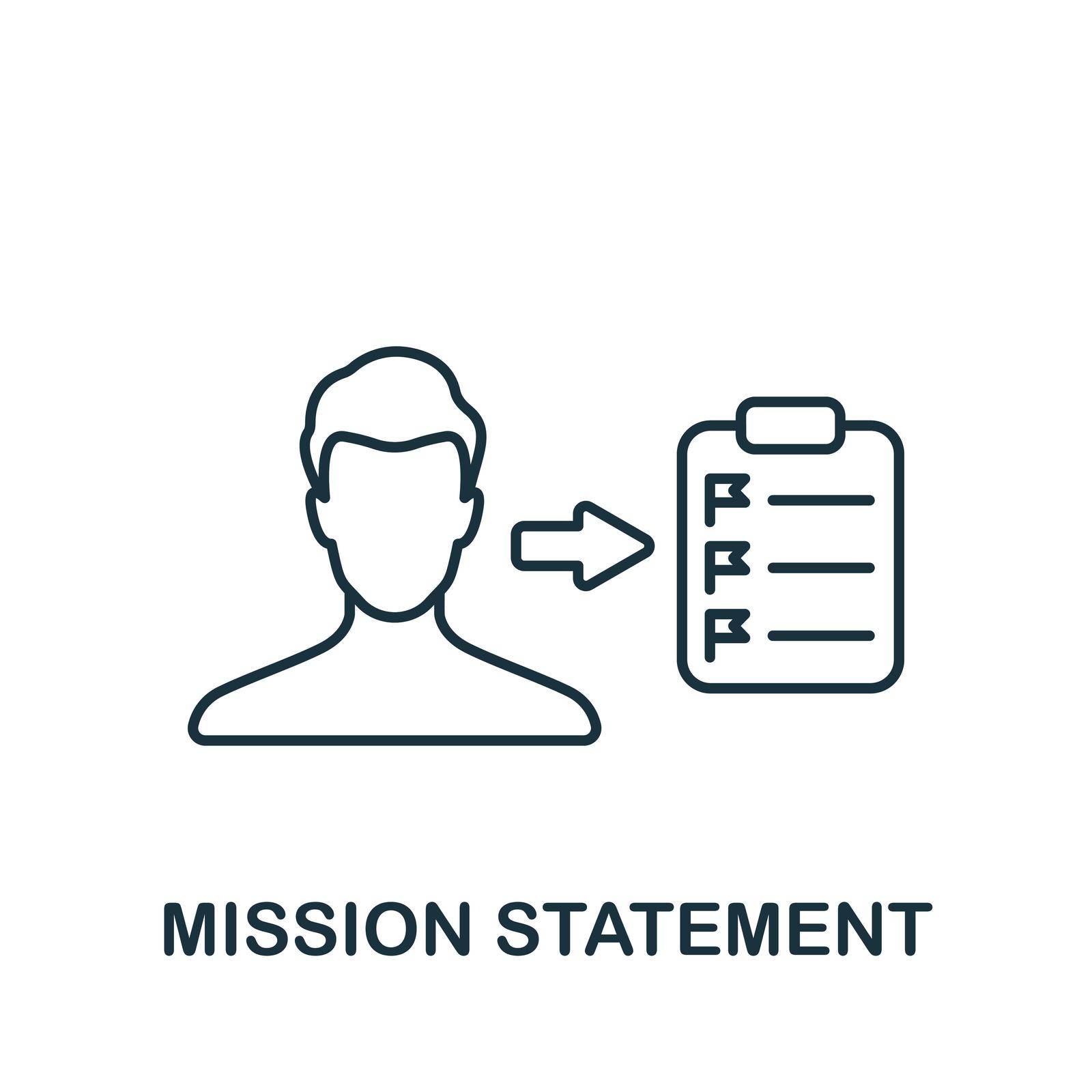 Mission Statement icon. Simple line element symbol for templates, web design and infographics.