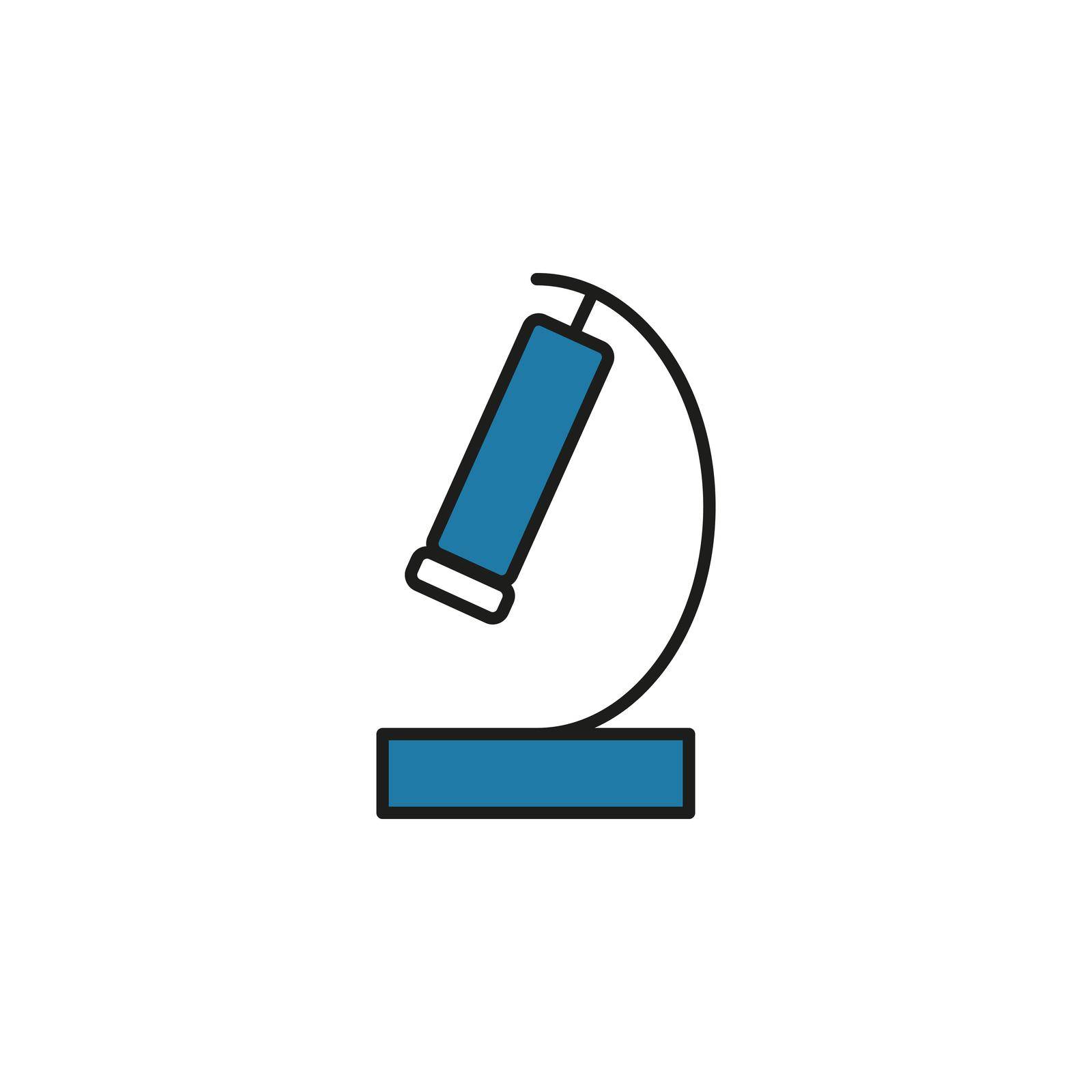 Microscope line icon. Simple image medical laboratory equipment for biomaterial analysis isolated vector. Medical device logo. Web element medicine and science