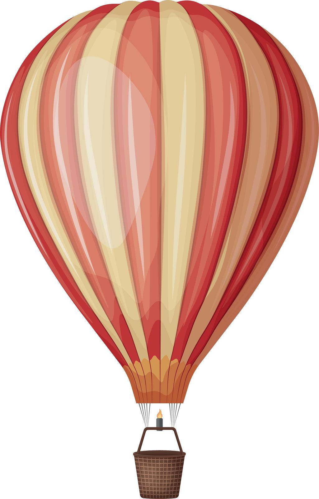 Air balloon. An image of a balloon for flying and traveling. Hot air balloon. Multicolored balloon. Vector illustration isolated on a white background.