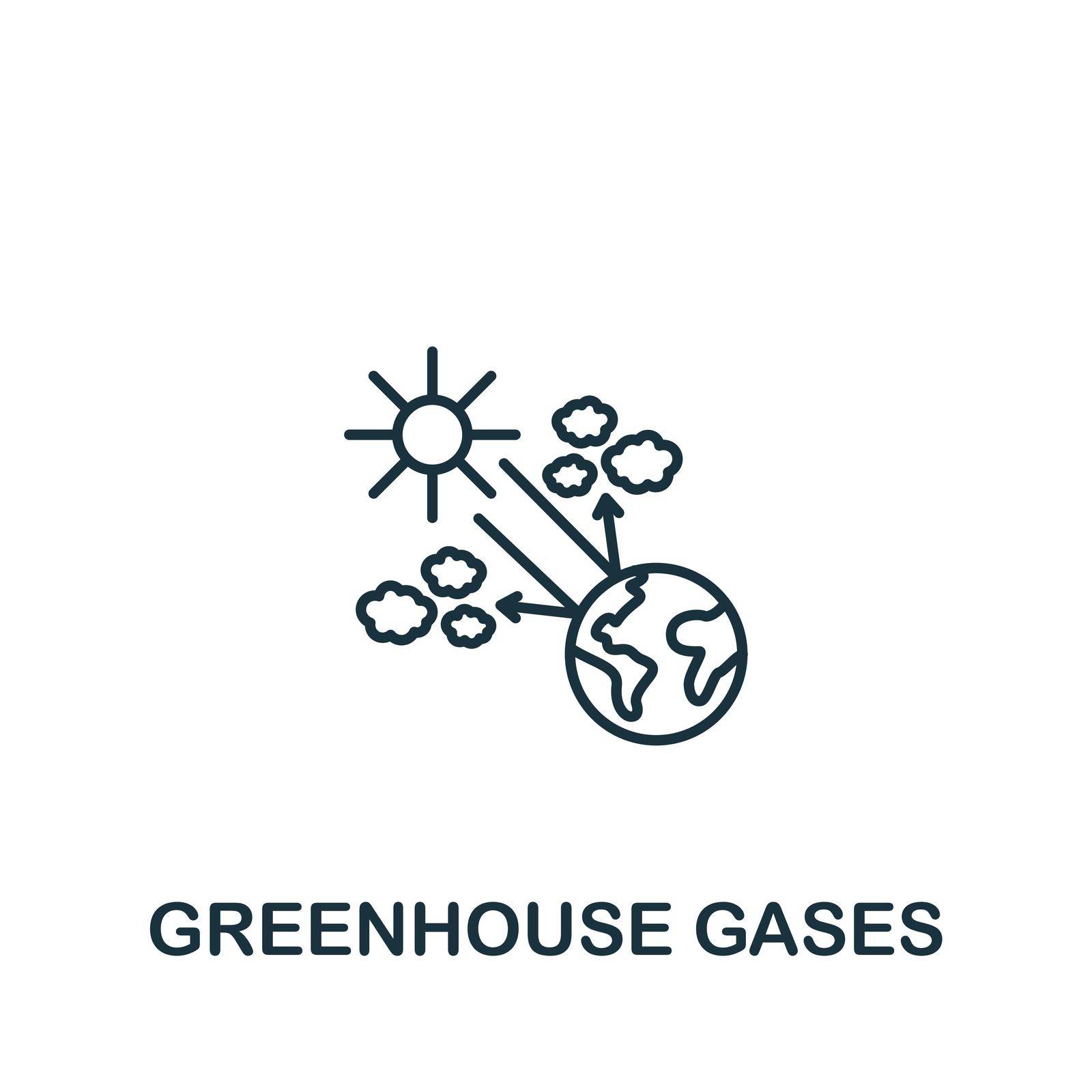 Greenhouse Gases icon. Simple line element symbol for templates, web design and infographics.