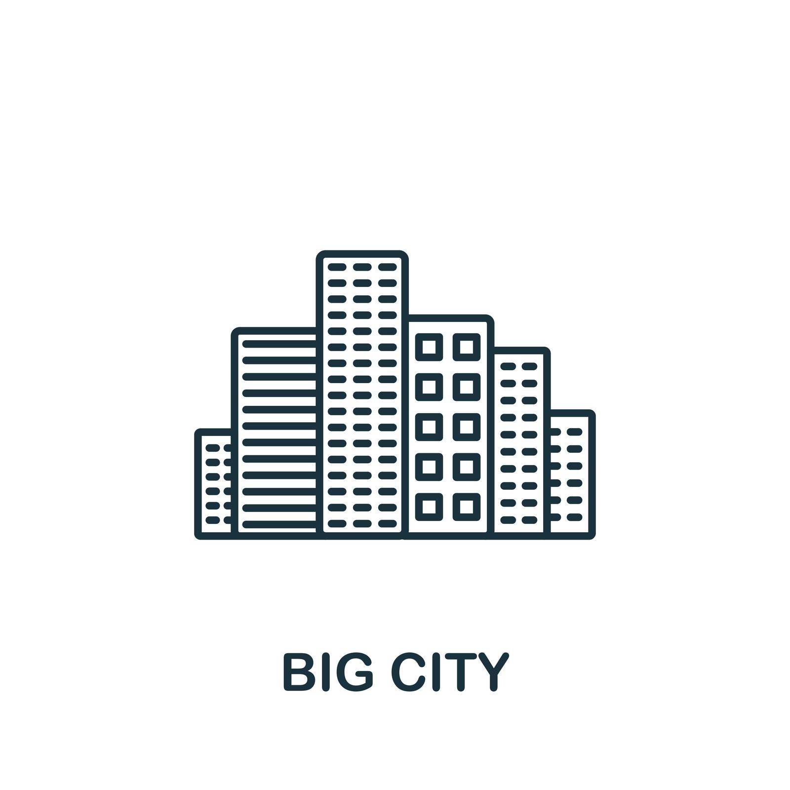 Big City icon. Simple line element symbol for templates, web design and infographics.