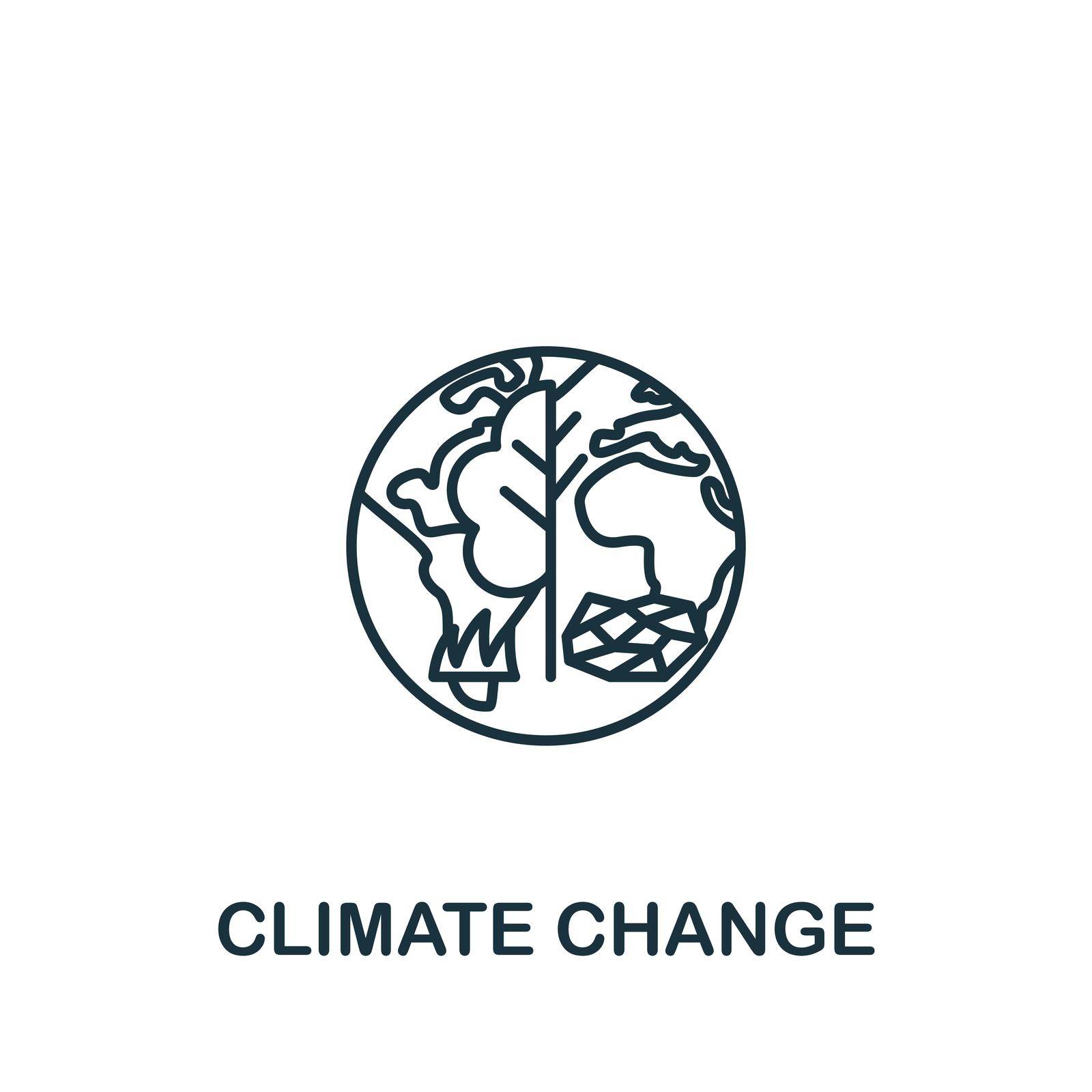 Climate Change icon. Simple line element symbol for templates, web design and infographics.