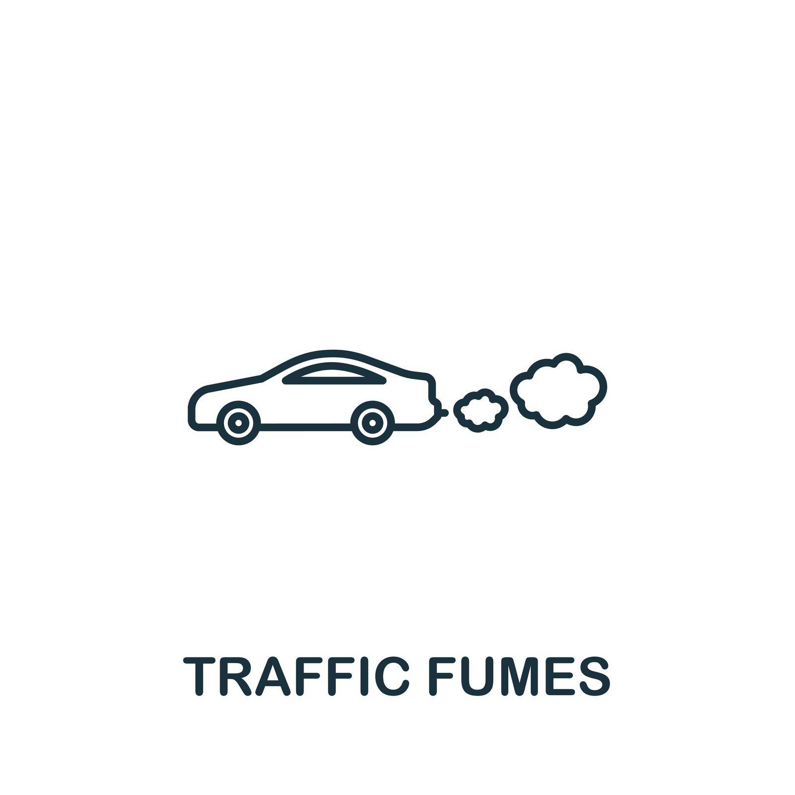 Traffic Fumes icon. Simple line element symbol for templates, web design and infographics.