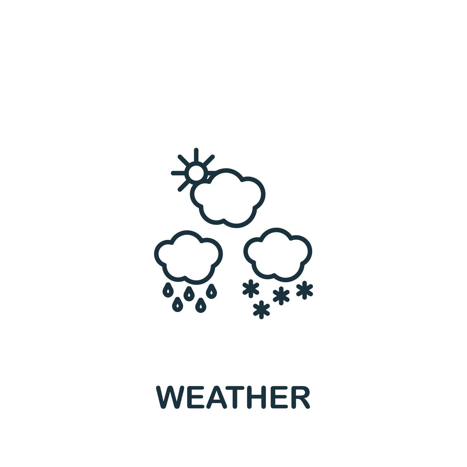 Weather icon. Simple line element symbol for templates, web design and infographics.