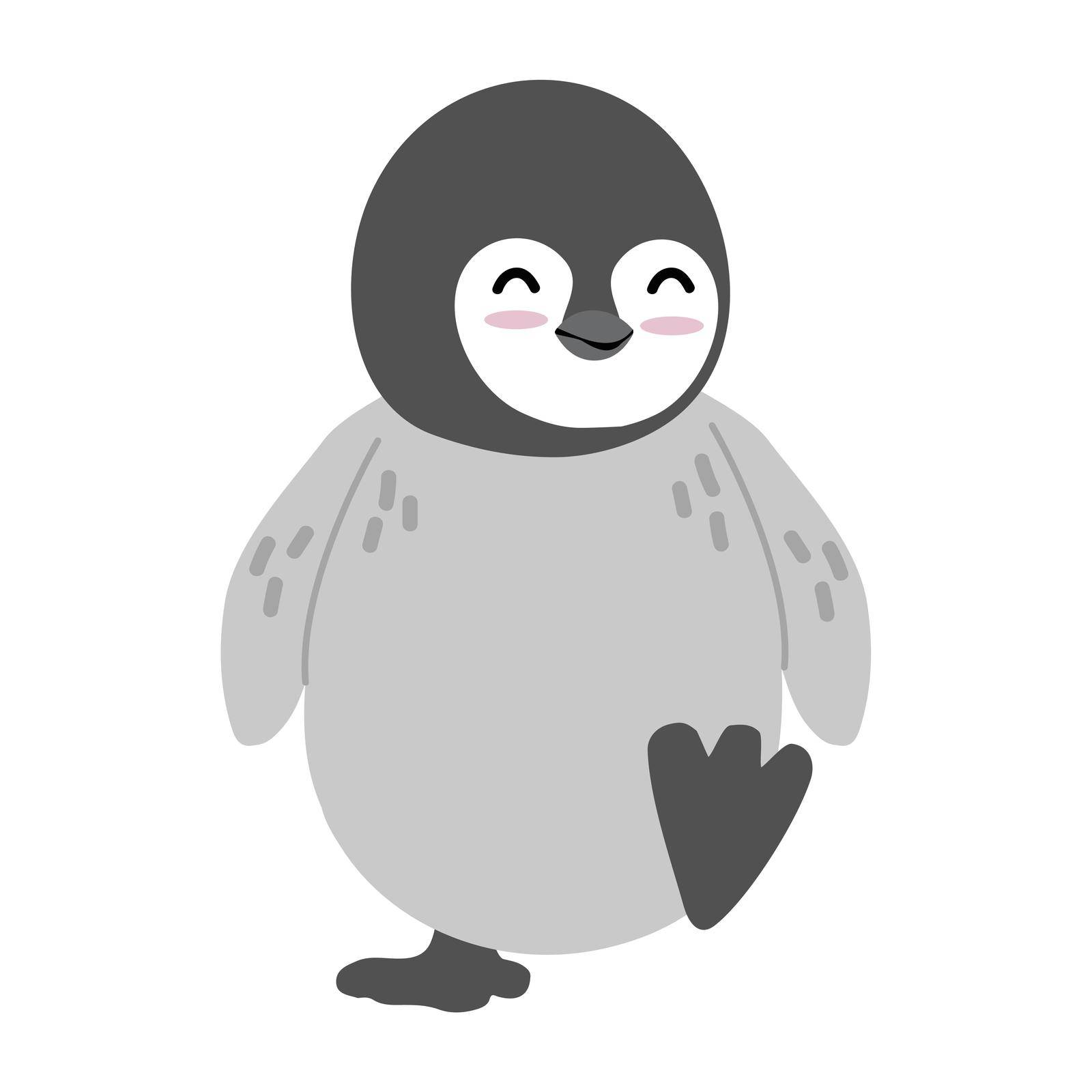 Happy cartoon penguin Character icon vector