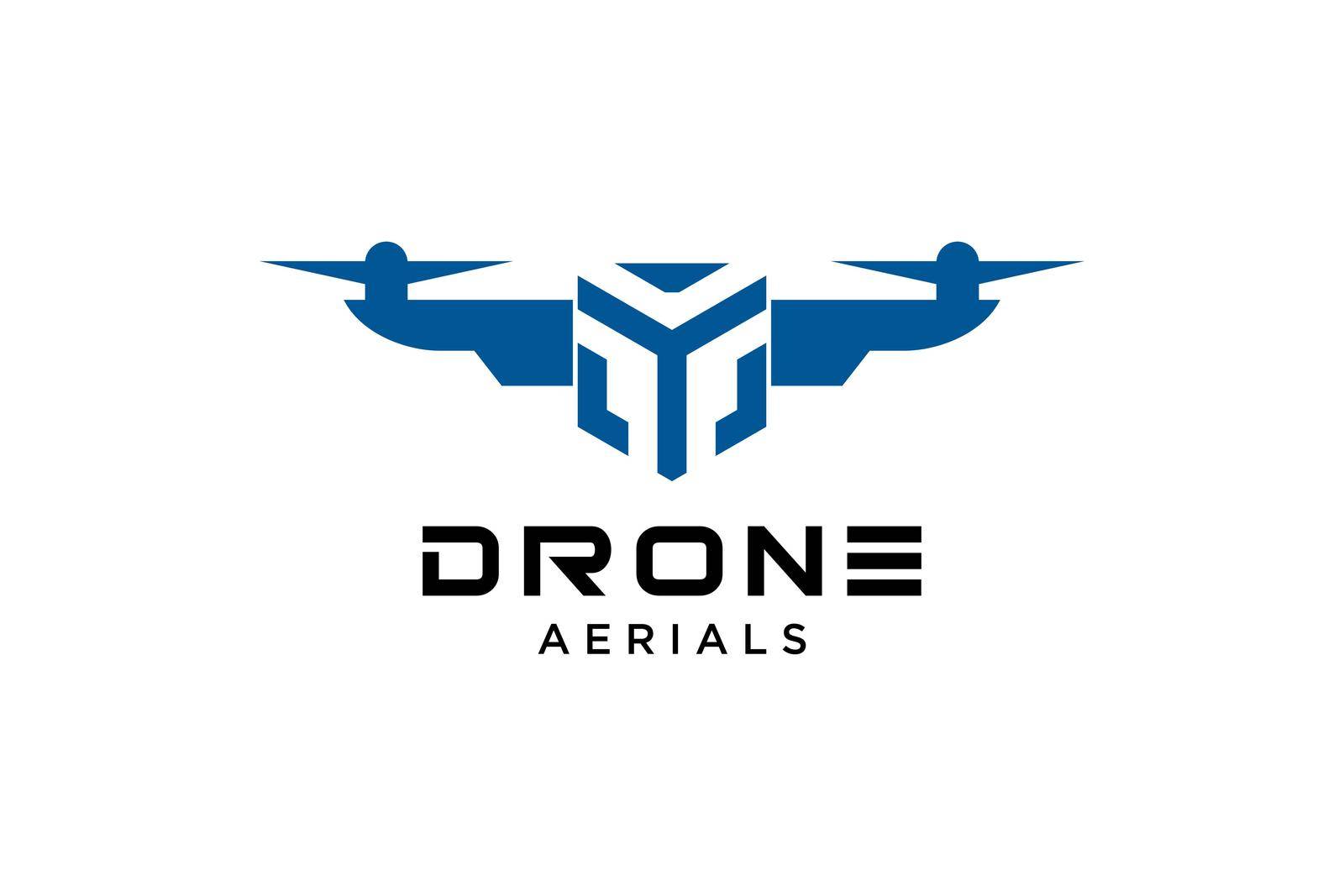 Letter Y Drone logo design template. Photography drone icon vector. Creative design.