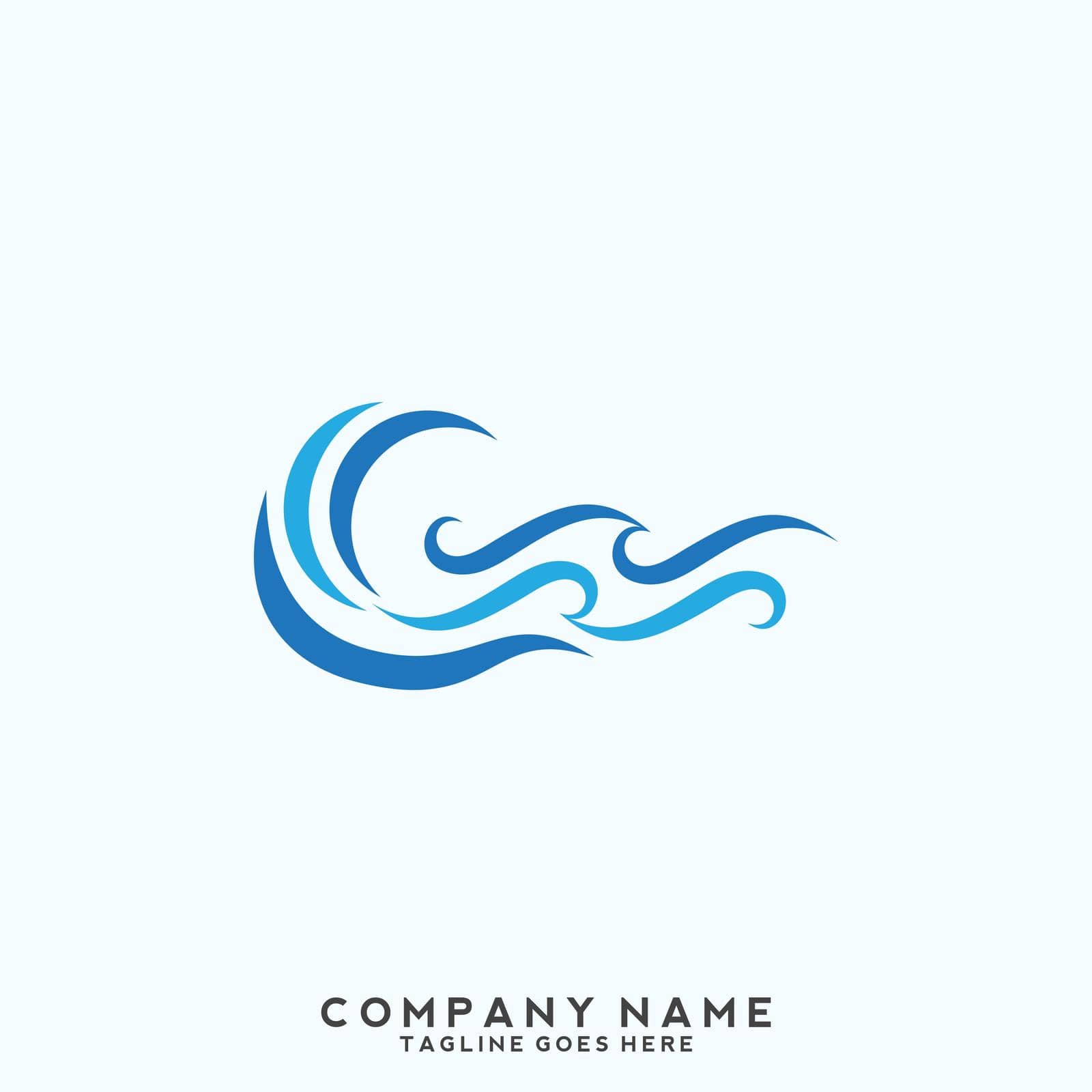 Water Wave symbol and icon Logo Template vector by liaanniesatul