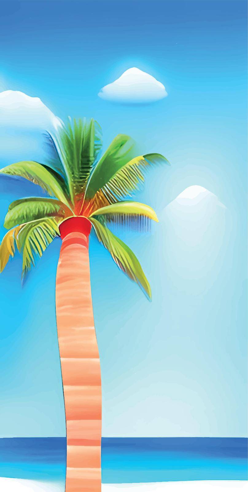palm tree on the beach by yilmazsavaskandag
