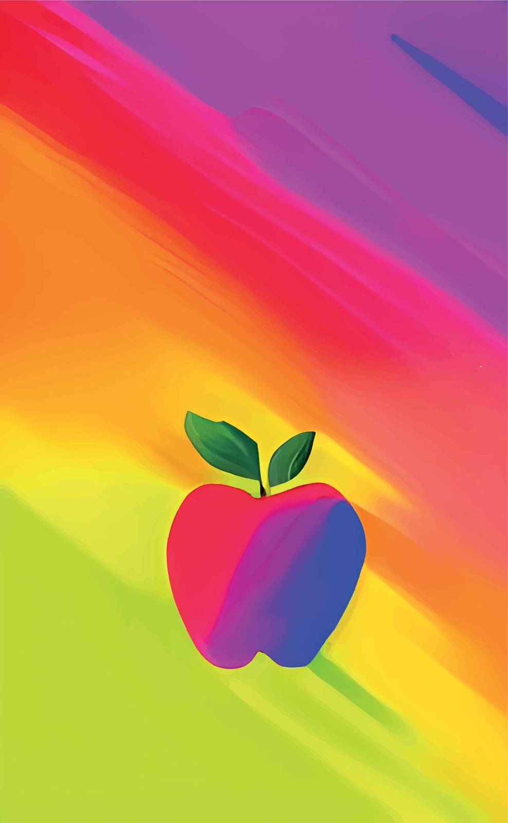 colorful background with colorful apple by yilmazsavaskandag