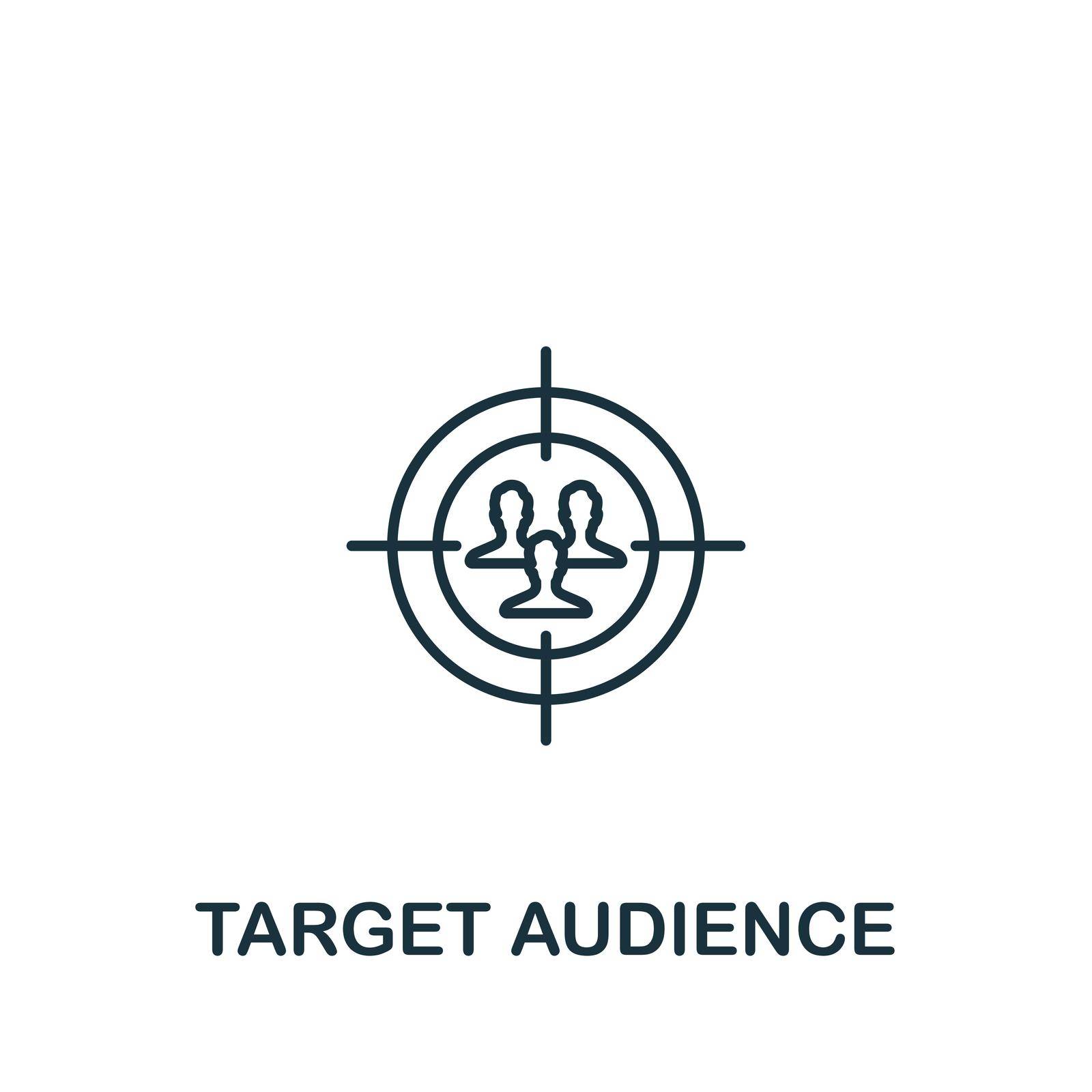Target Audience icon. Simple line element community symbol for templates, web design and infographics.