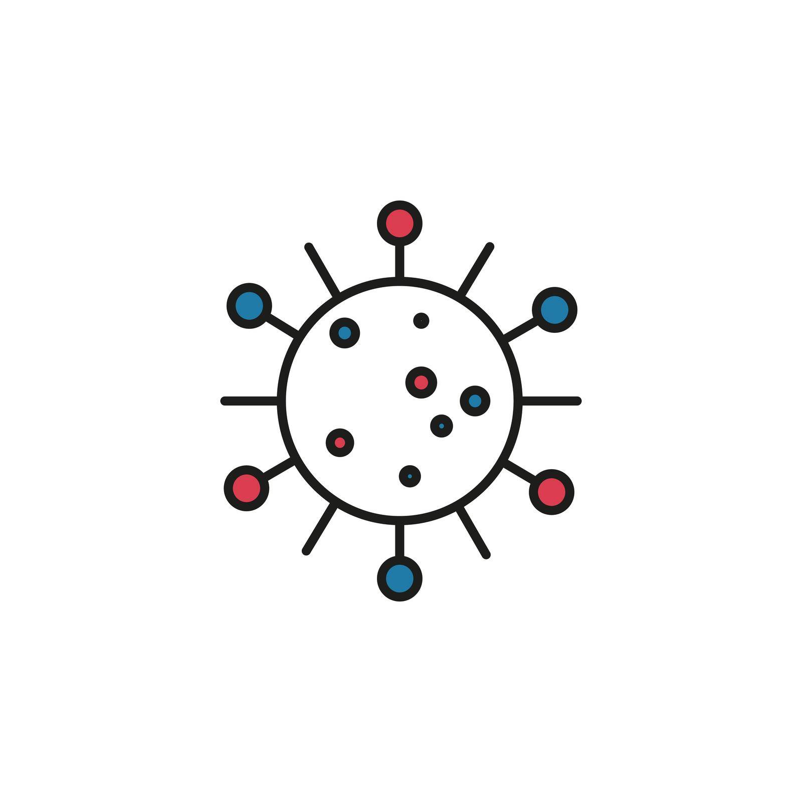 Virus icon. Monkey pox simple isolated vector. Schematic representation of virus. flat web element for design