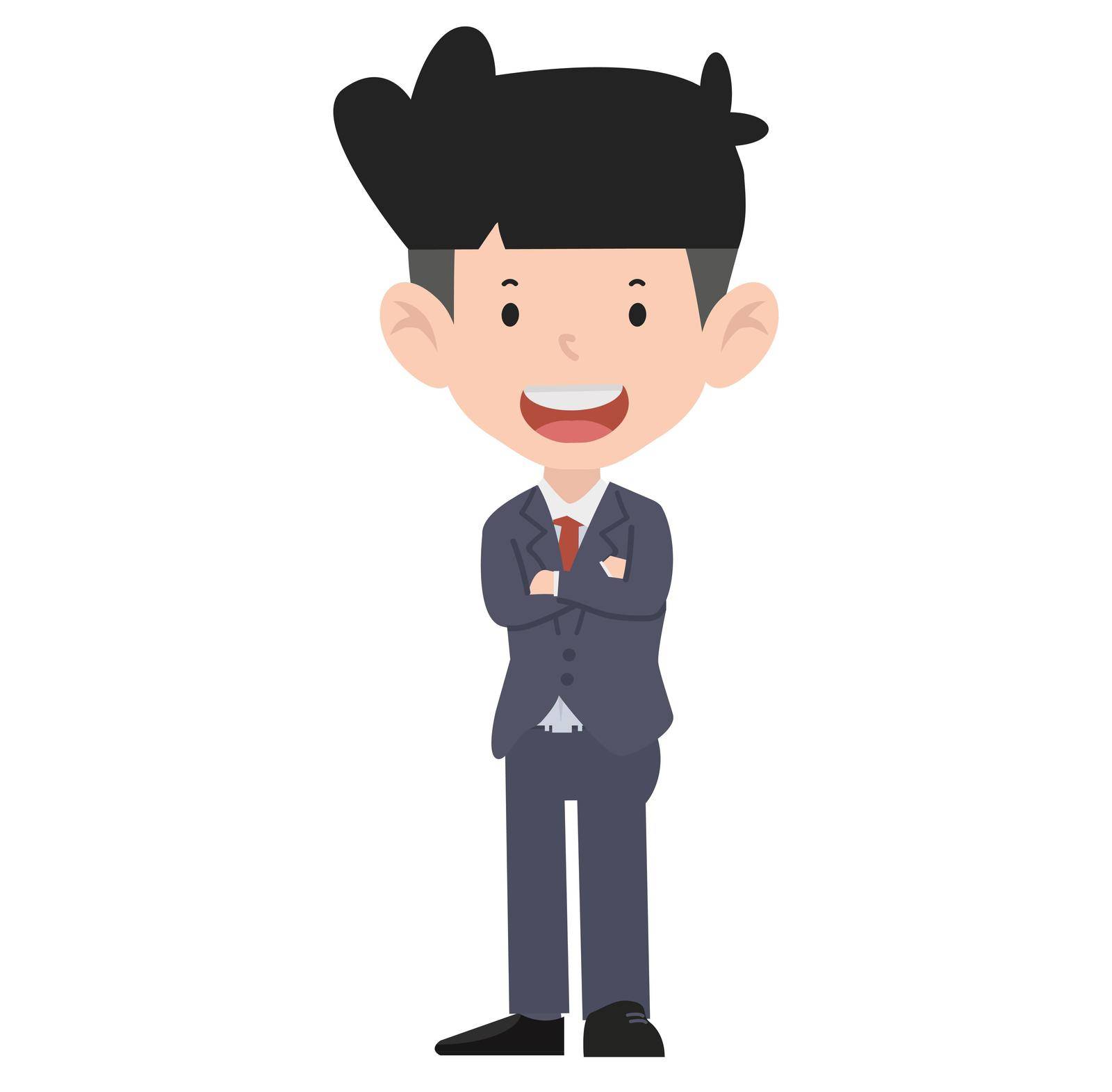 business man standing with crossed arms concept