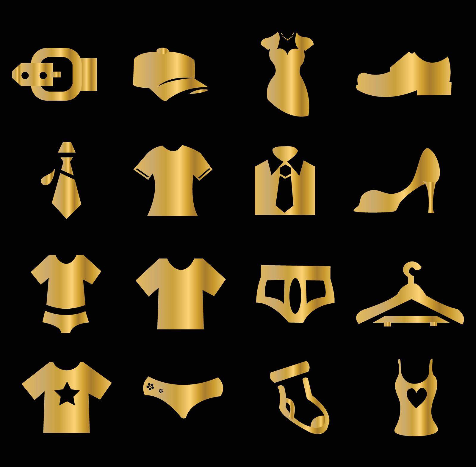 you can use Set of gold clothes icons to design banners, posters, backgrounds, ...etc.