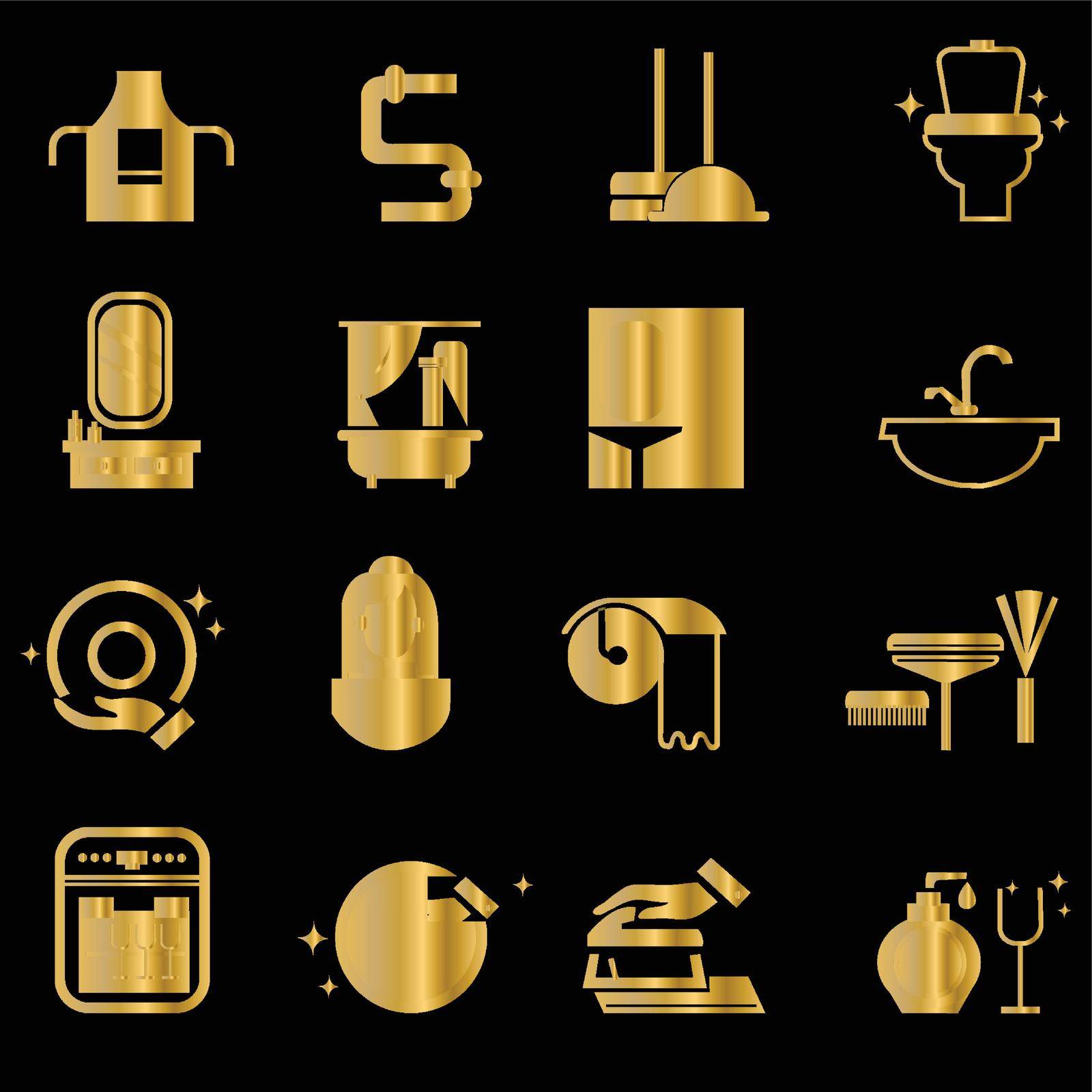 you can use Set of gold cleaning icons to design banners, posters, backgrounds, ...etc.