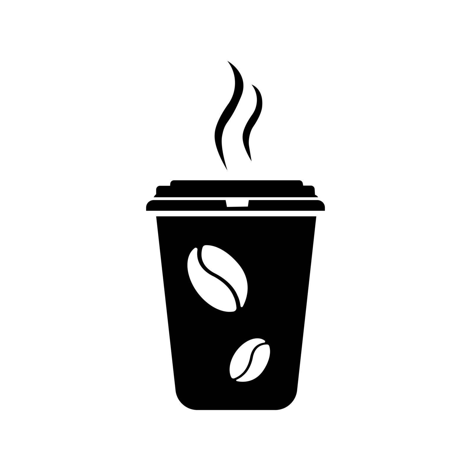 Icon disposable Cup of hot coffee. Simple vector illustration. by Olgaufu