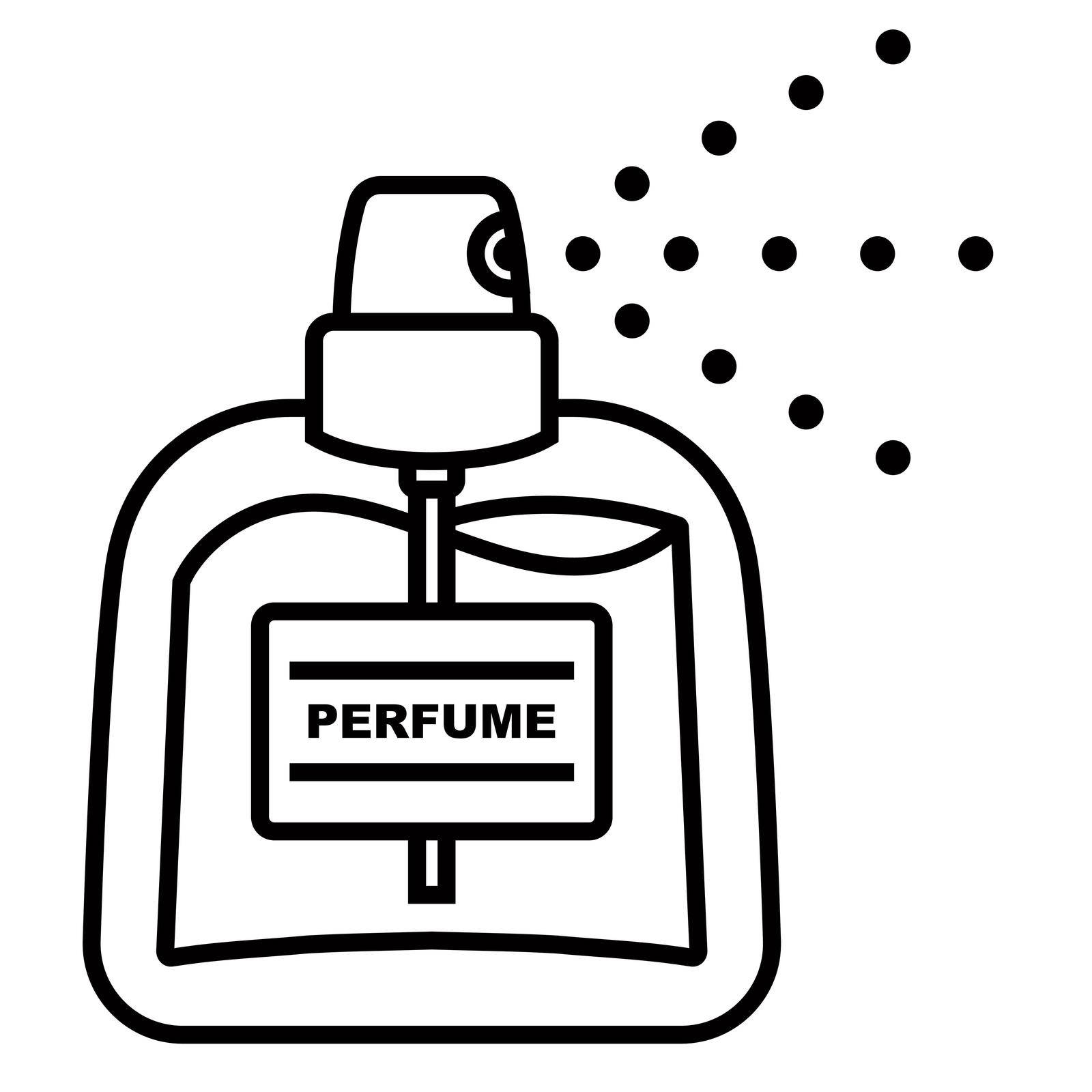 black linear female perfume icon. delicious smell. flat vector illustration.
