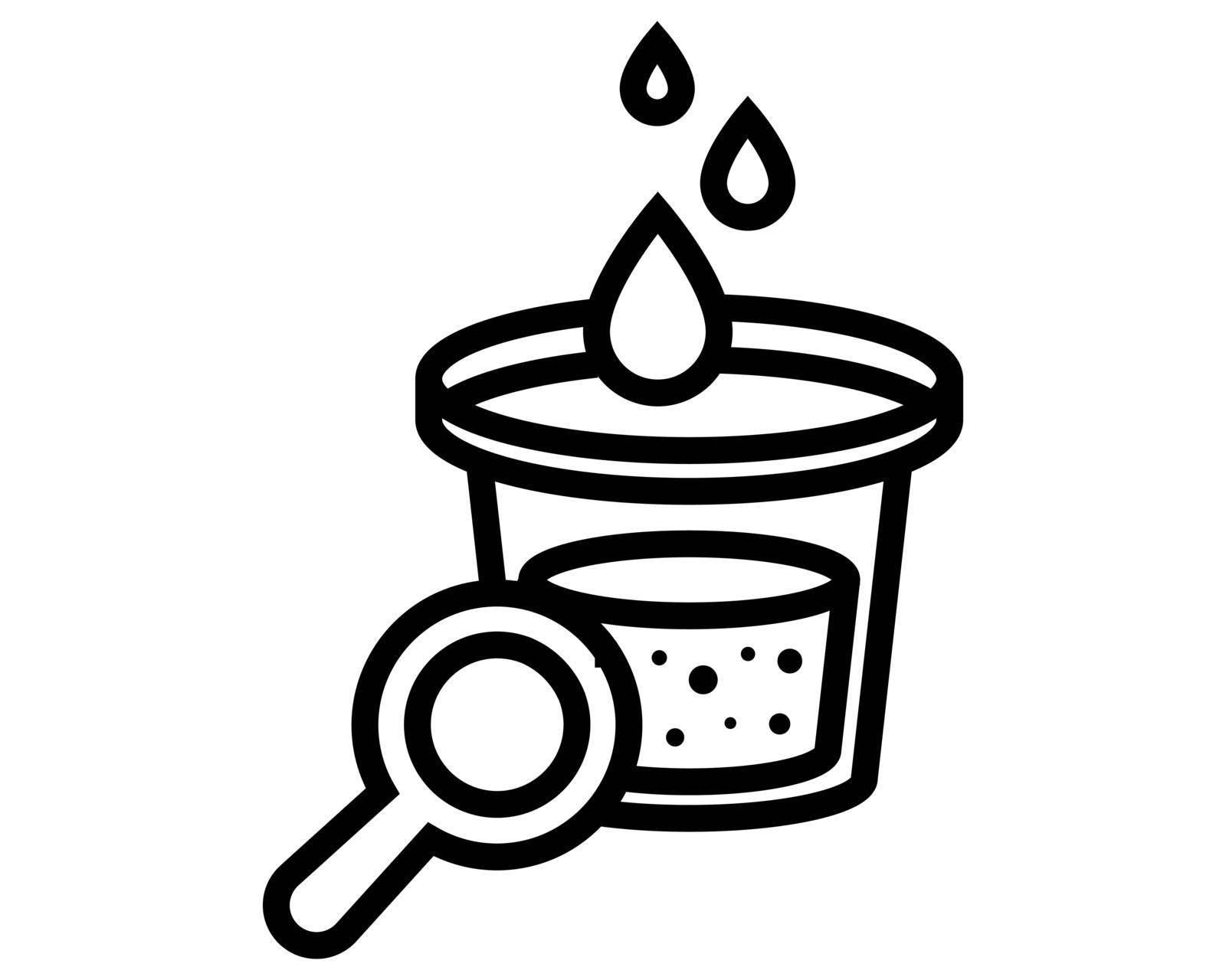 black line icon of a jar of urine for analysis. flat vector illustration