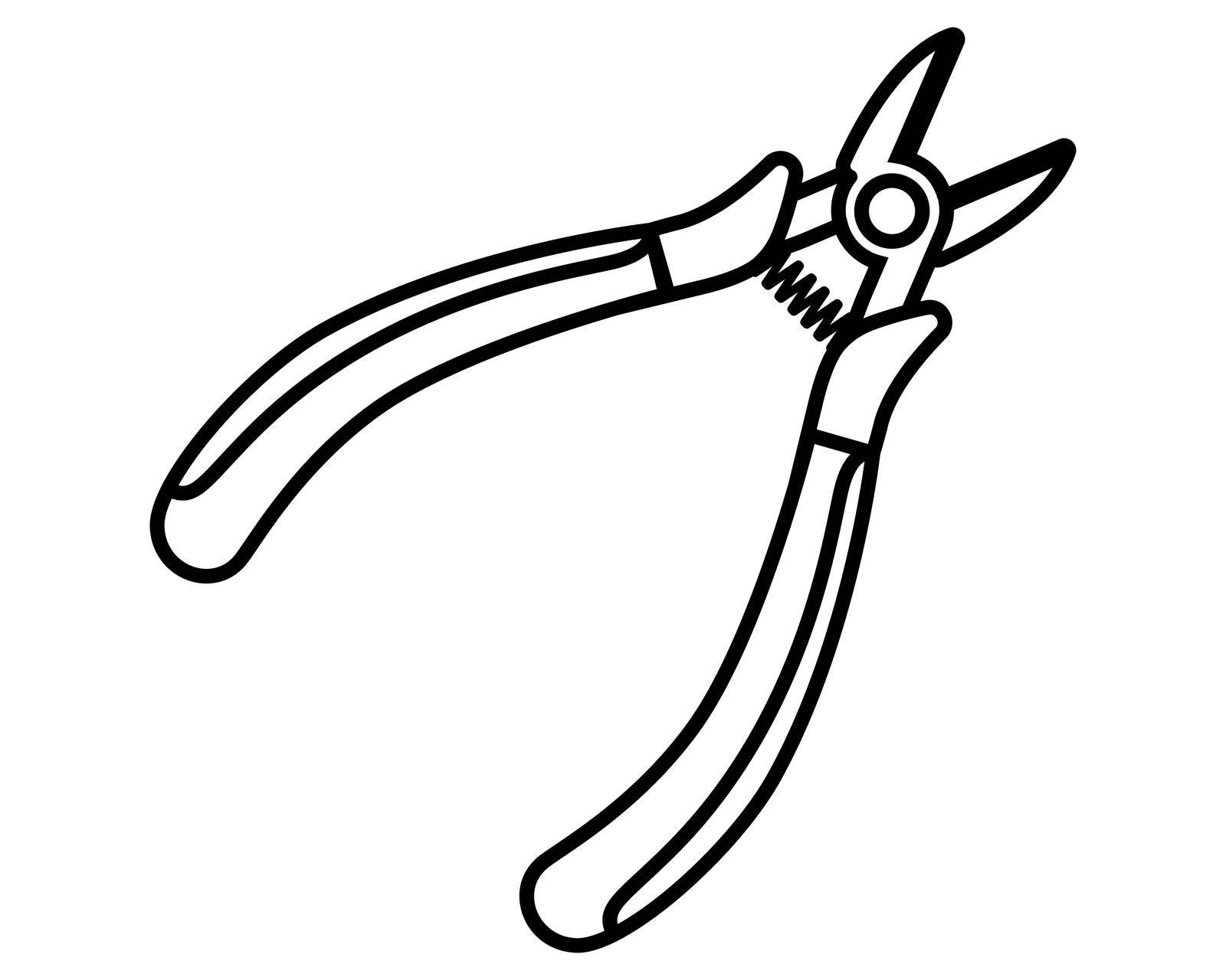 black linear icon construction cable cutting pliers. flat vector illustration.